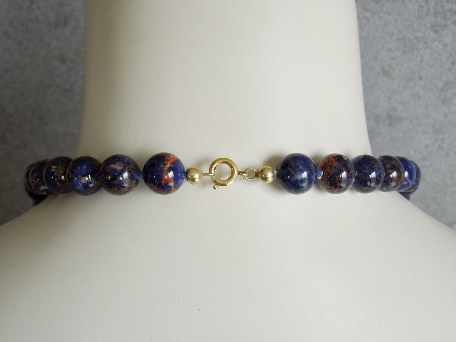 Massive Sodalite Jasper Ball Chain Individual Knotted 3.3oz/25 13/16in / Ø 0 1/
