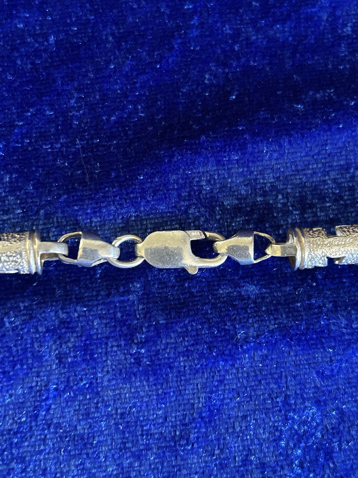 Vintage Sterling Roman Cross Shield &Columns Barrel Bead Handmade Necklace Nice!
