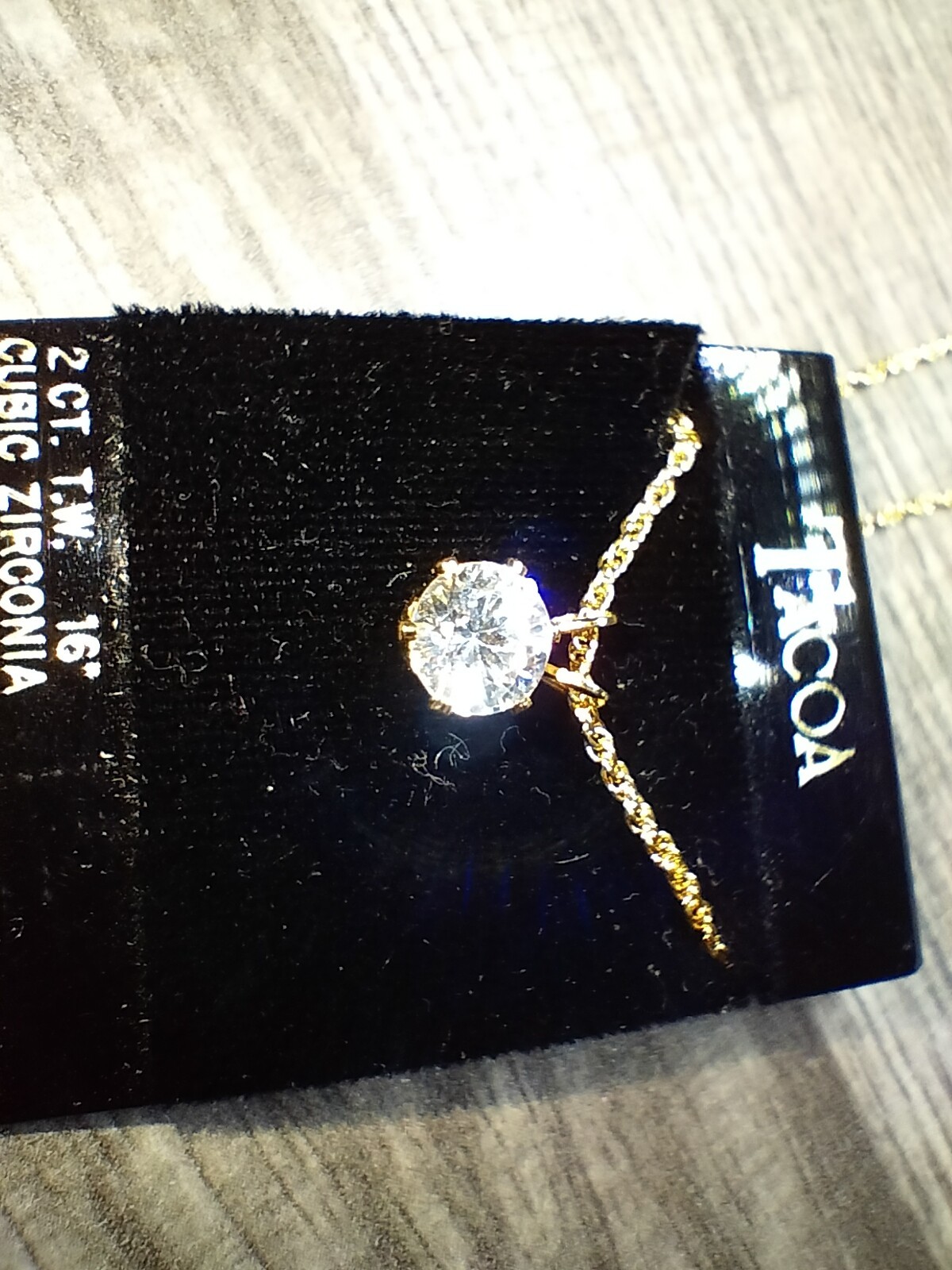 Tacoa 2 CT T.W. 16″ Cz Necklace In Original Box . Great Condition 👍
