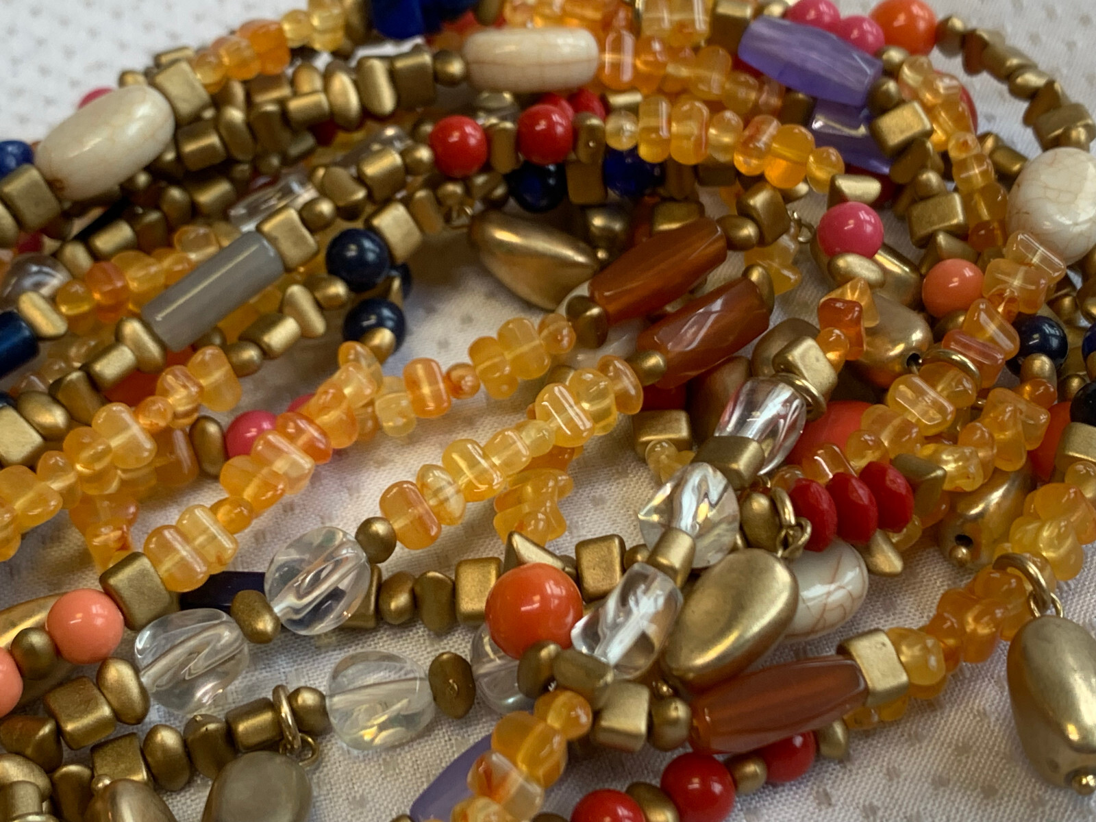 Chico’s Costume Jewelry Lot Necklaces Beaded Earthtones Layering Pieces