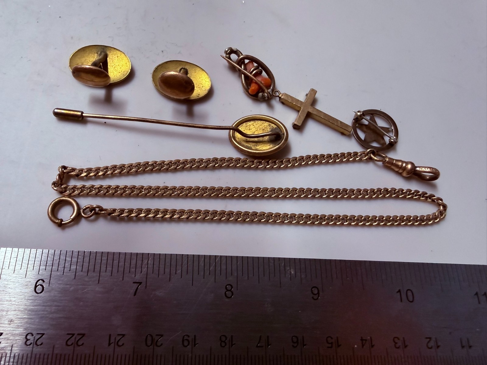 Collection Lot Amazing Variety Antique Jewelry Brooch Pin Chain Cufflinks – Y3