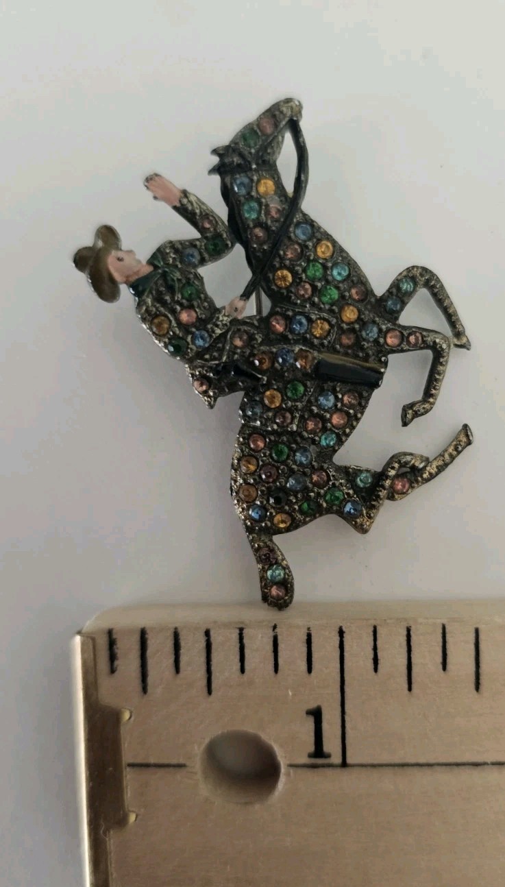 Reinad Paul Revere Rides Patriotic Vintage Figural Pin Unsigned Vintage