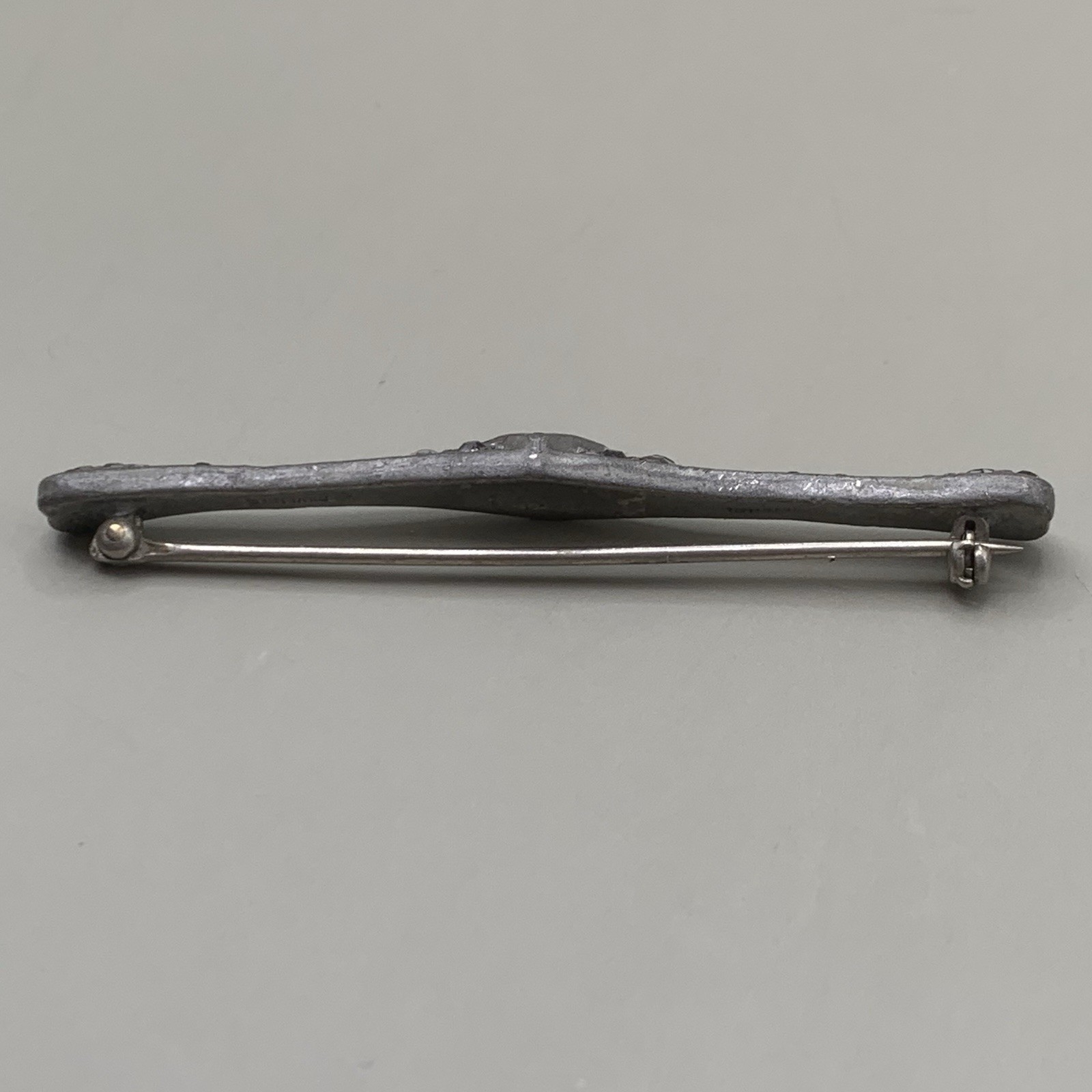Antique Art Deco Fishson Silverite Rhinestone Bar Brooch 1920s