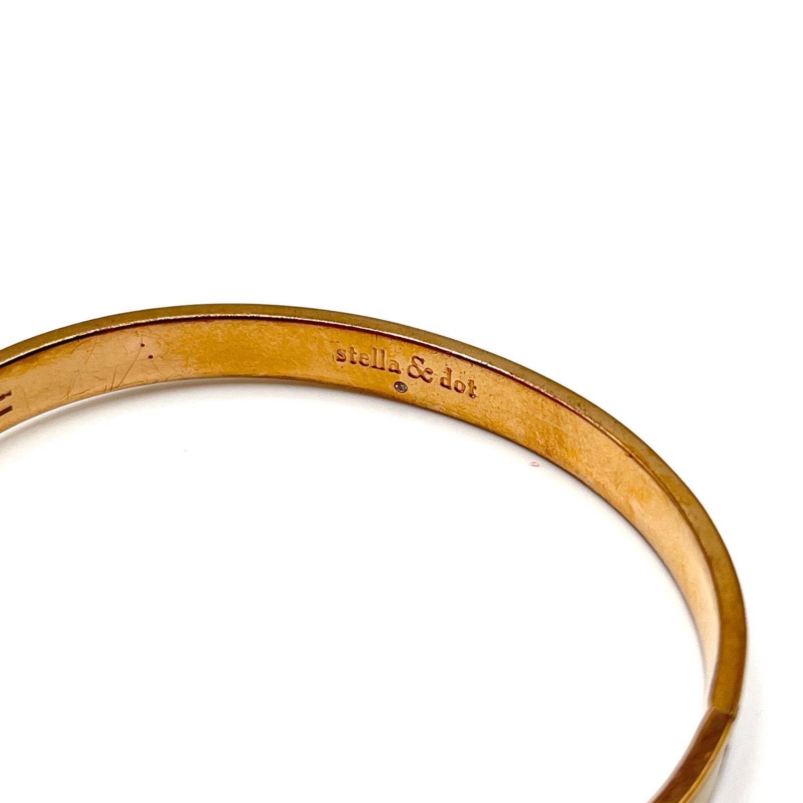 Stella And Dot Hinged Bangle Bracelet Engraved Always Be You Rose Gold Tone