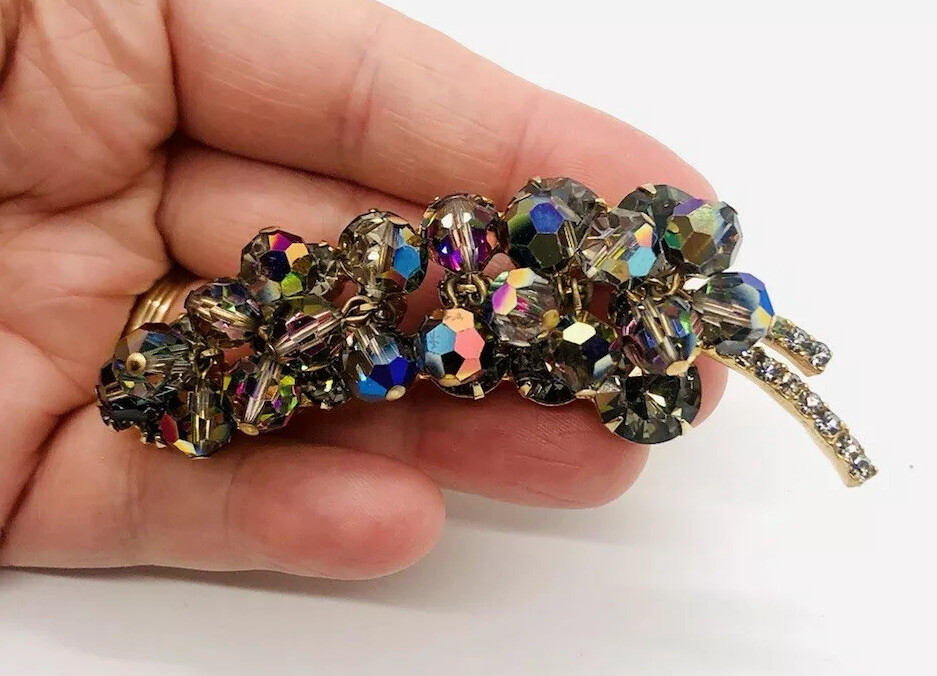 JULIANA Delizza & Elster AB Smokey Topaz Cha Cha Brooch Vintage Jewelry
