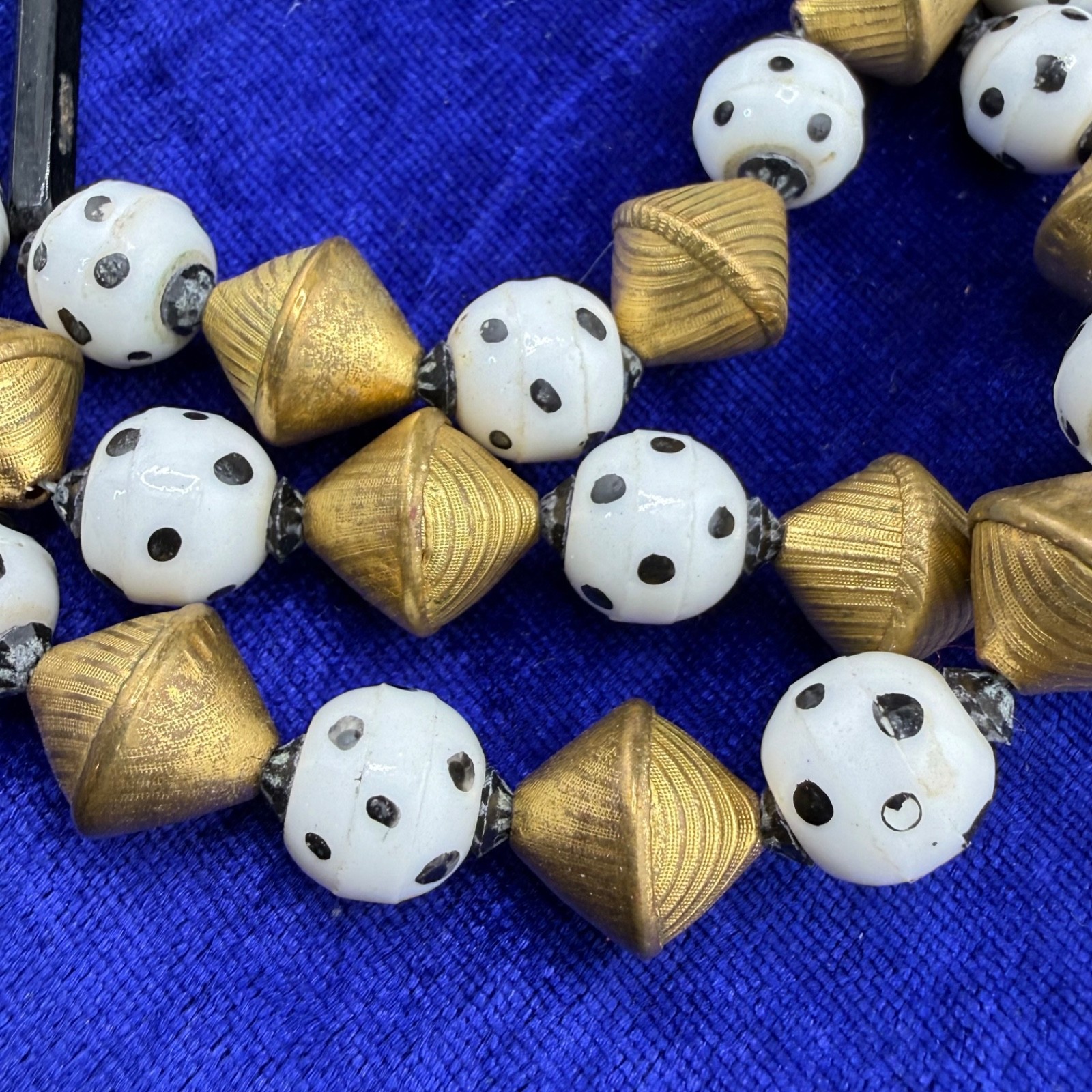 Vintage Layered Beaded Necklace 18” READ