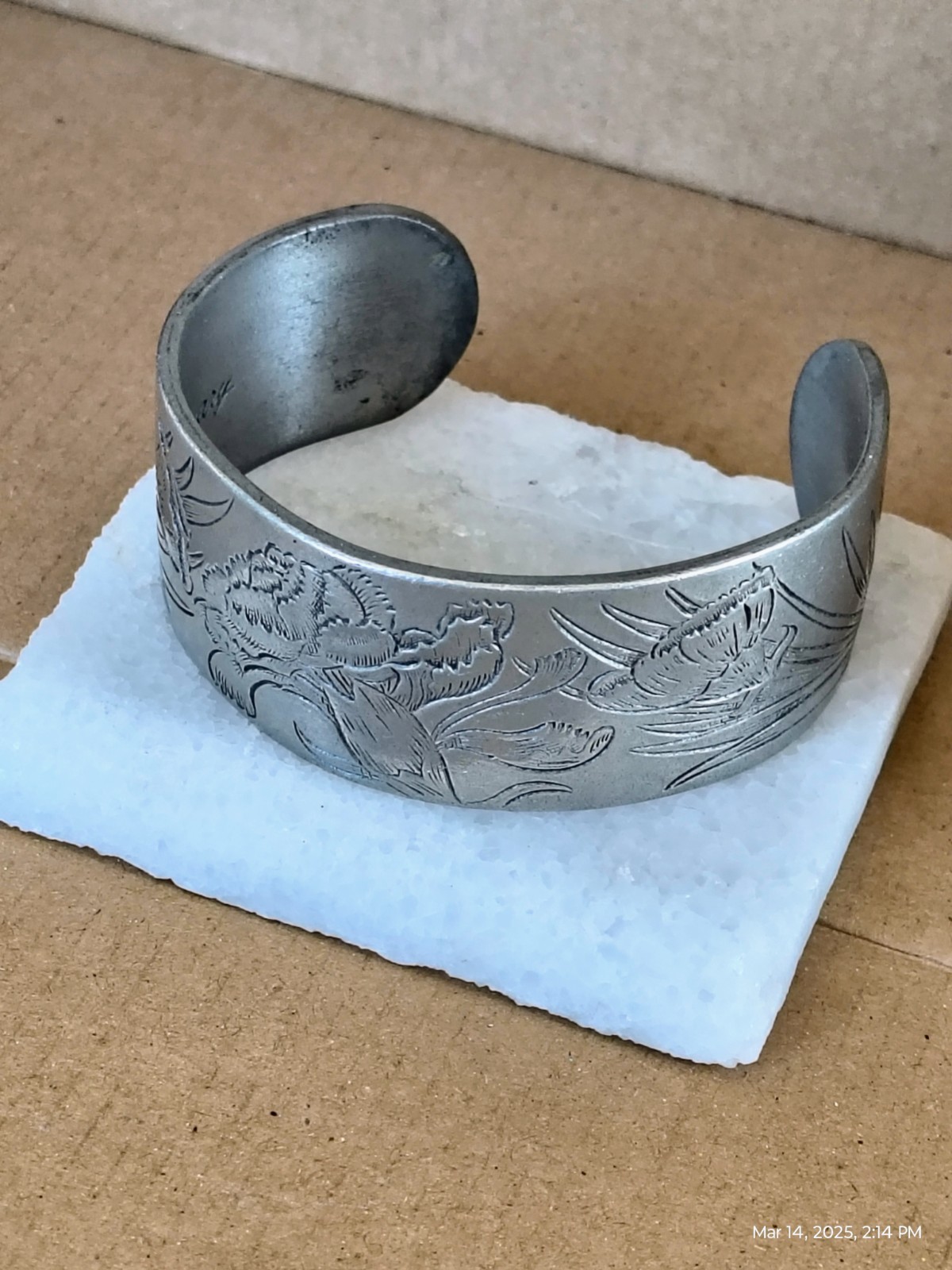 January Flower Pewter Bracelet