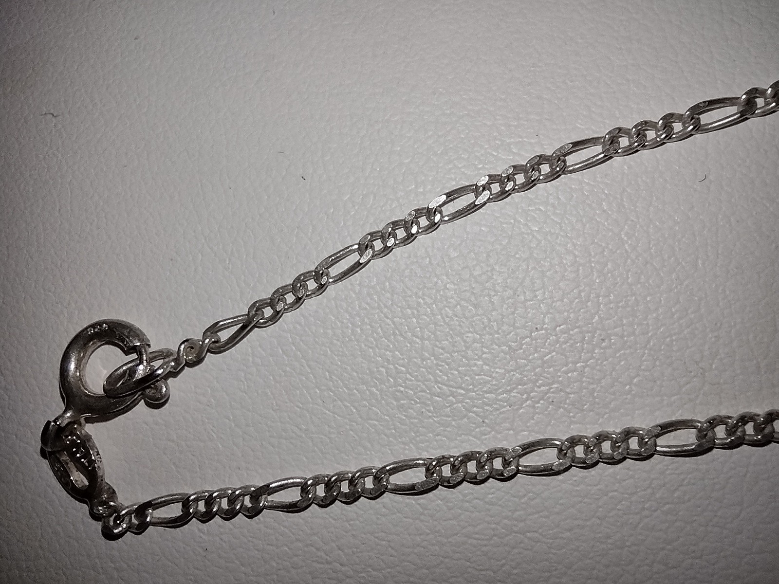 Vintage 925 Sterling silver Figaro Chain Anklet 10″ Italy 2.1mm Wide Chain