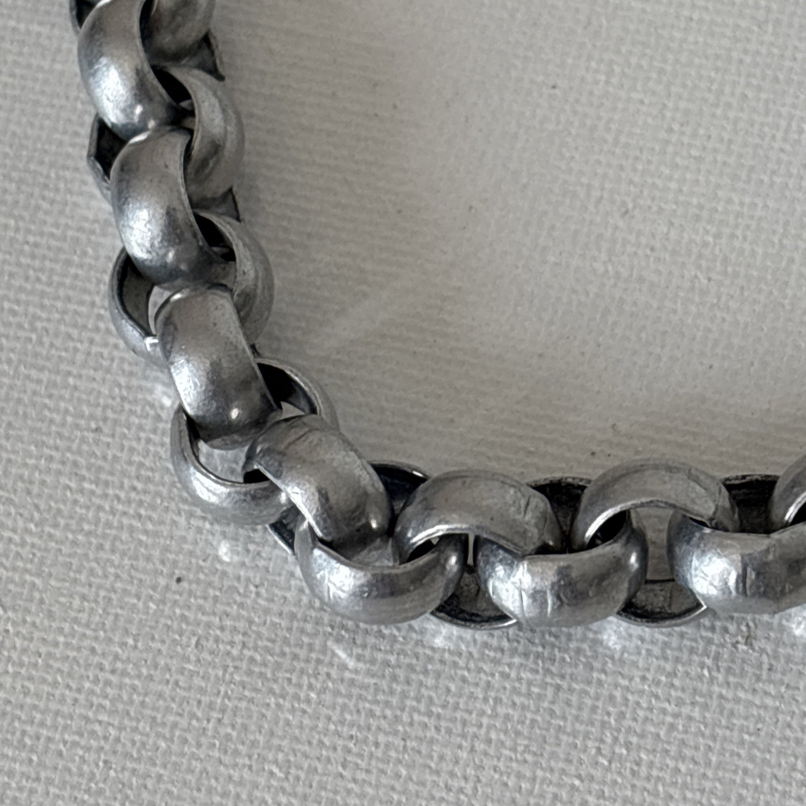 Vintage MCM Aluminum Link Necklace Bright Shiny