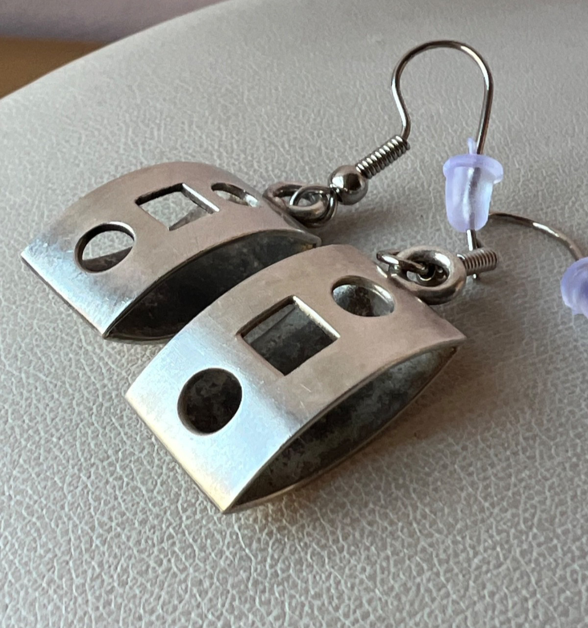 VINTAGE DESIGNER FORBES 925 STERLING SLVER GEOMETRIC DANGLE DROP EARRINGS UNIQUE