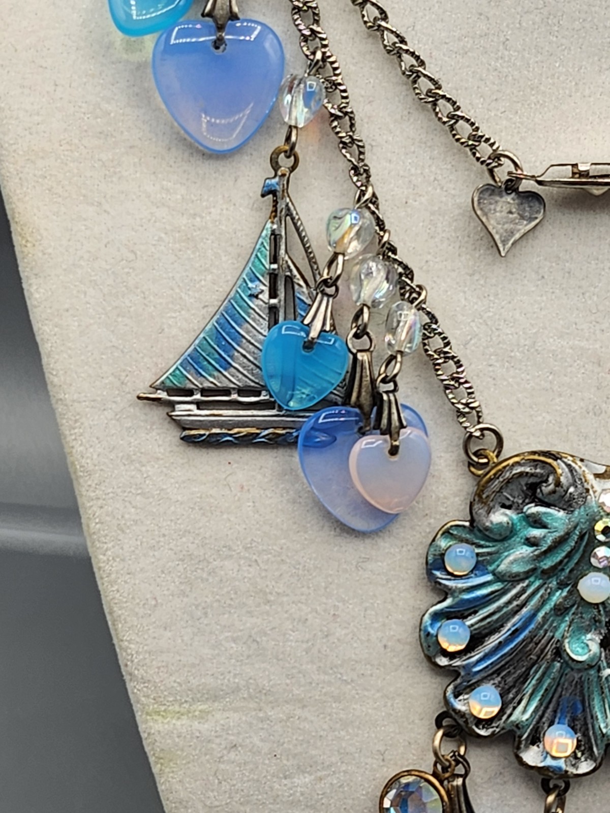 Vintage Rare Nautical Theme “Glass Works Studio” Necklace 32″L