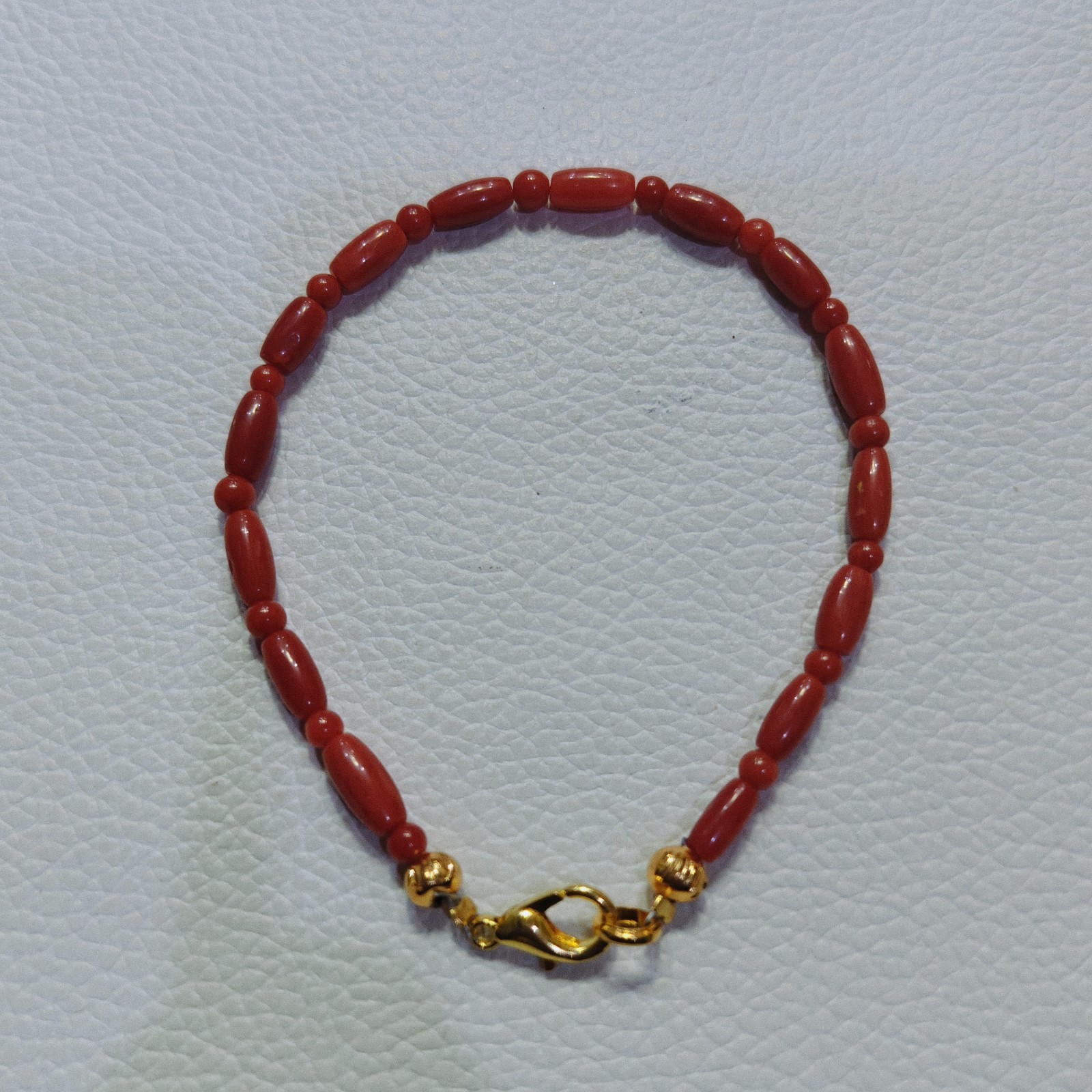 Genuine Natural Red Coral Bracelet Italy Coral Beads Handmade Gemstone Bracelet