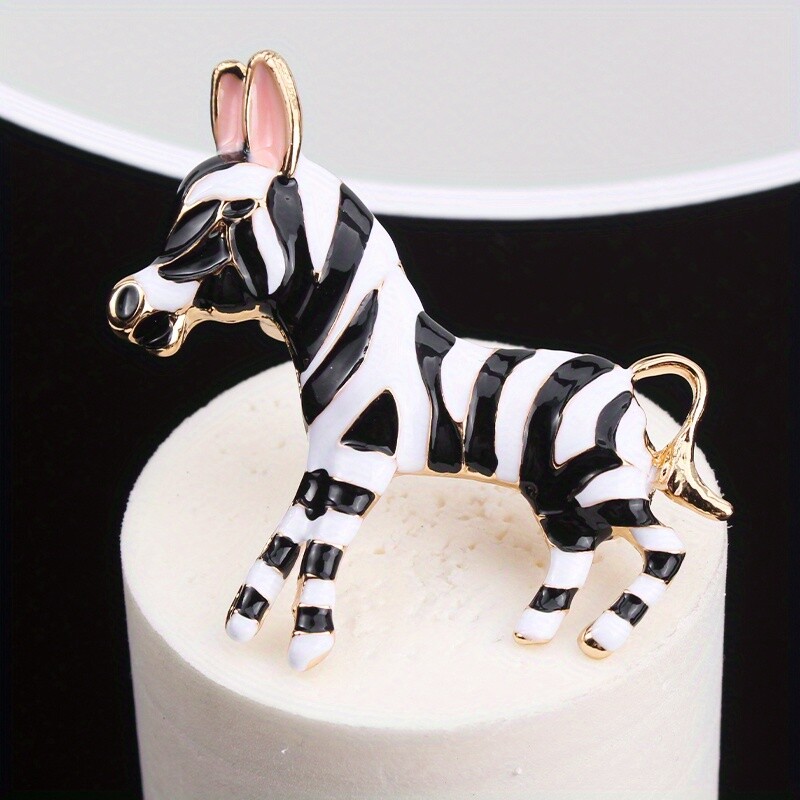 Vintage Creative Personality Dripping Oil Zebra Brooch Women Men Jewelry Gift