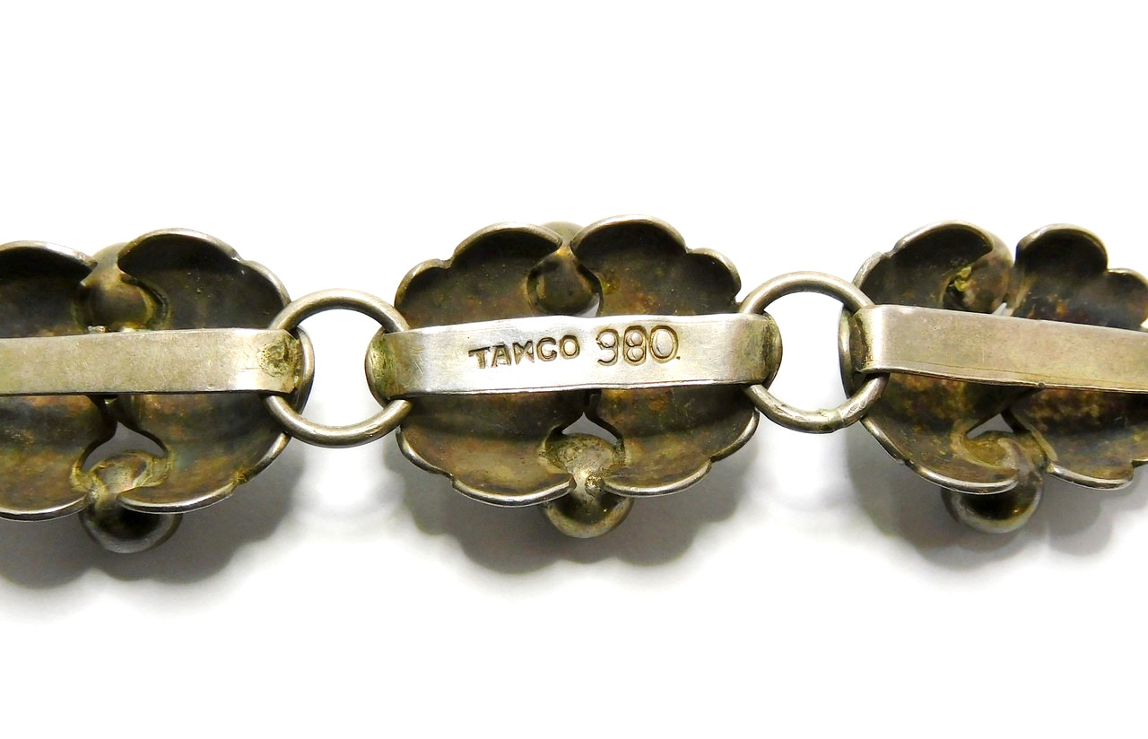 Early Taxco Mexico Fine Silver 980 Artisan Abstract Link Bracelet ~ 44.2 Grams