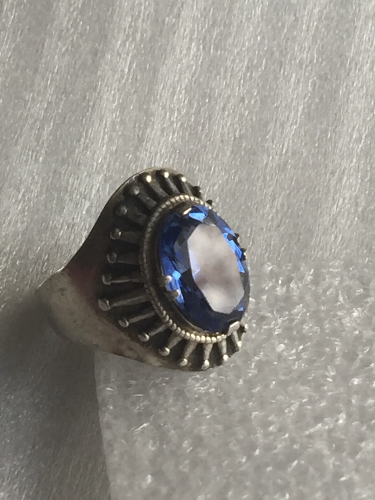 Rings Russian Soviet Silver 875 star Topaz (laborat glass) Kostroma vintage USSR