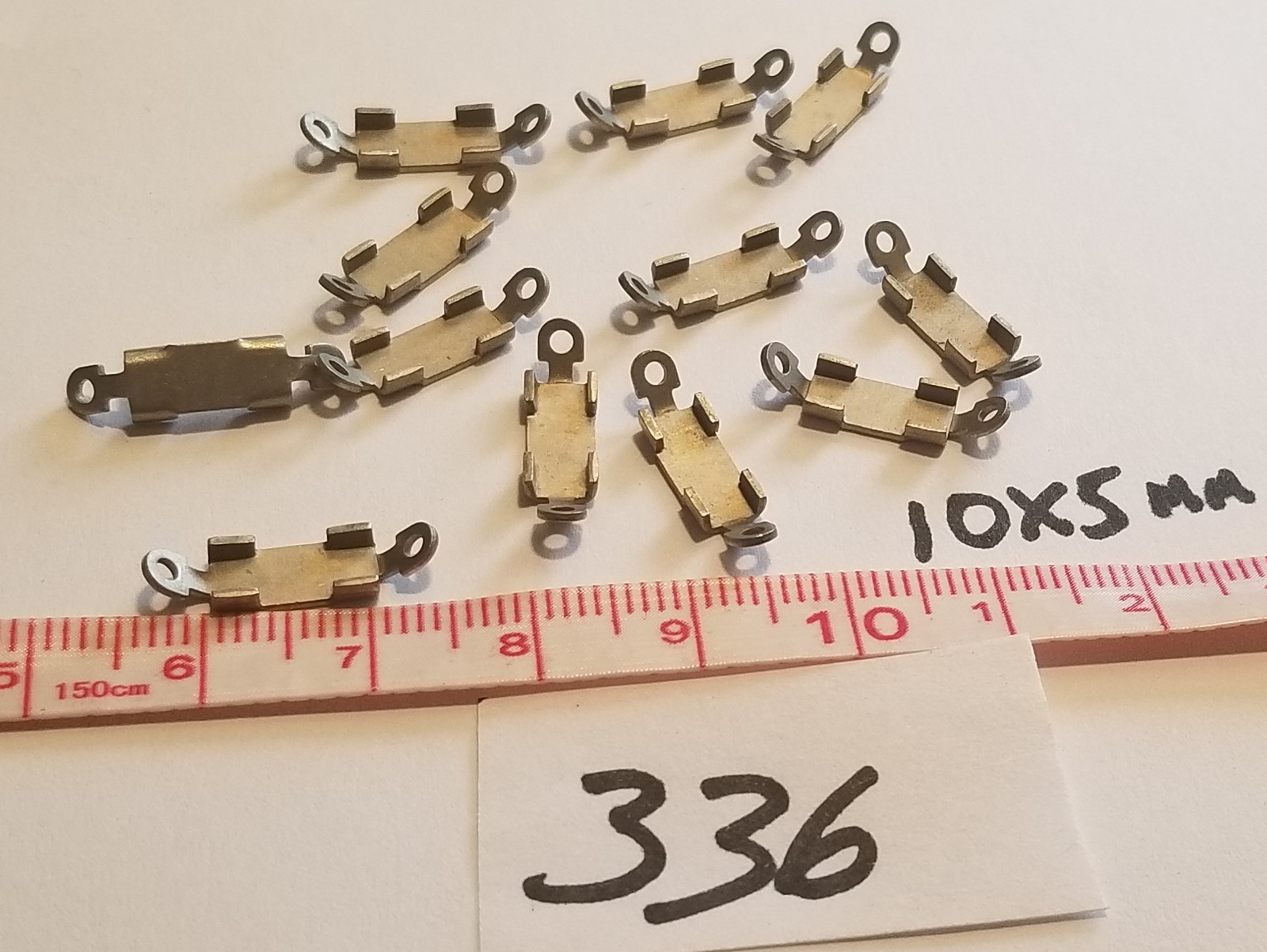 12 Vtg Silver Fur Clip back Bases 10x5mm Rectangle Jewelry Findings Repair Craft