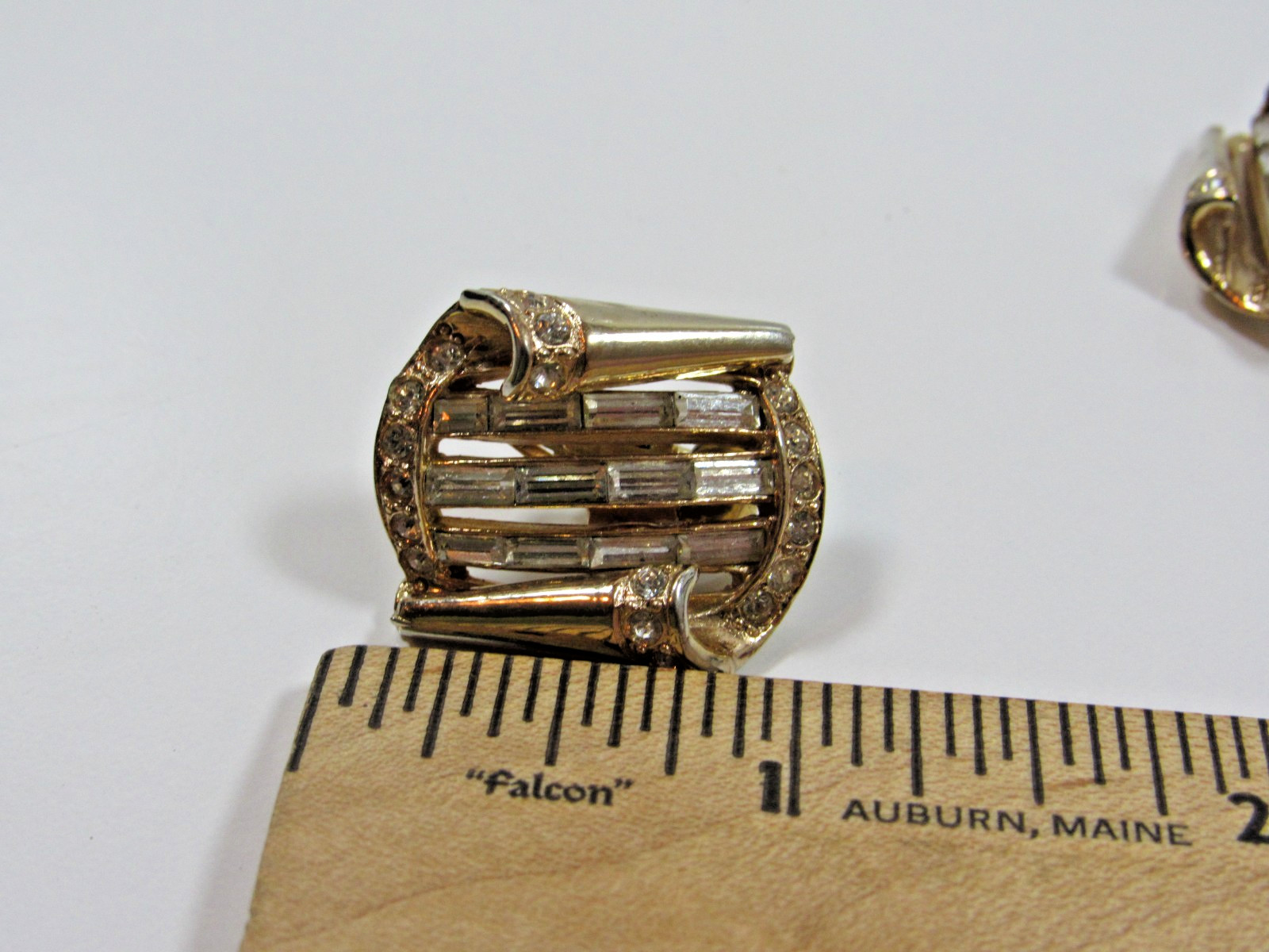 Vintage Earrings Gold Tone Dimond Estate Jewelry Costume Jewelry #J