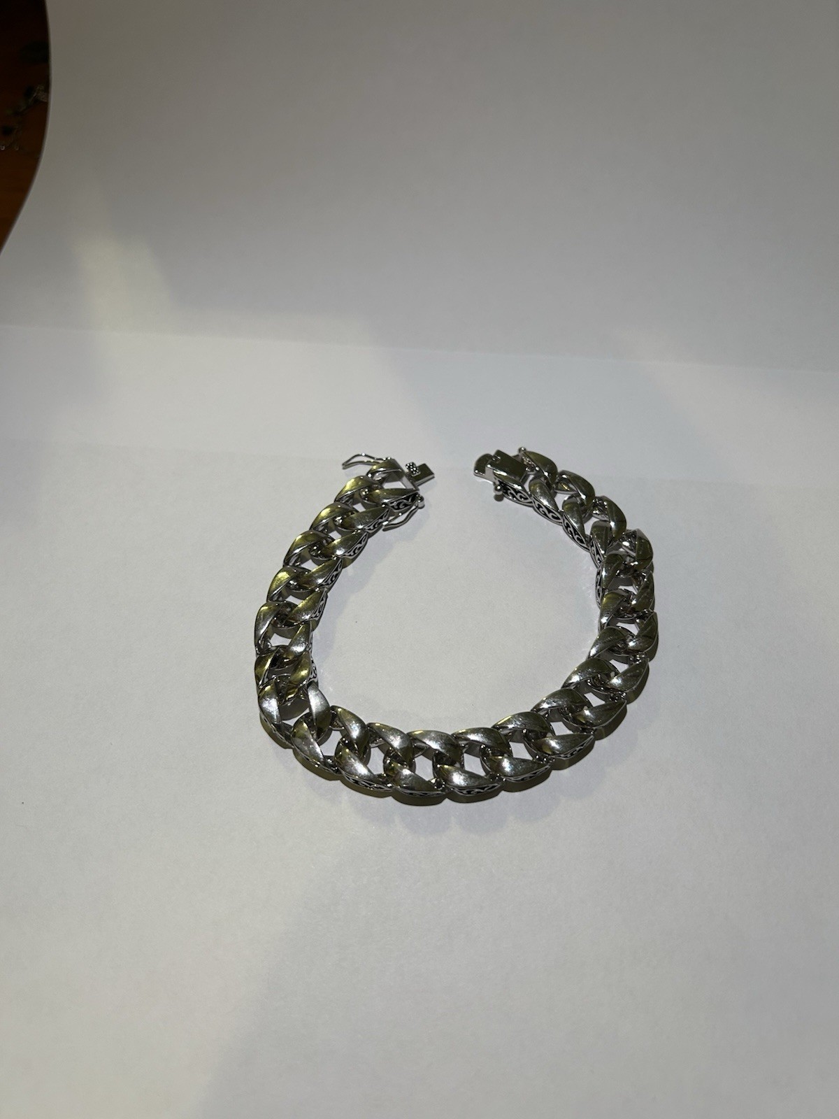 52.26G silver cuban link chain Bracelet