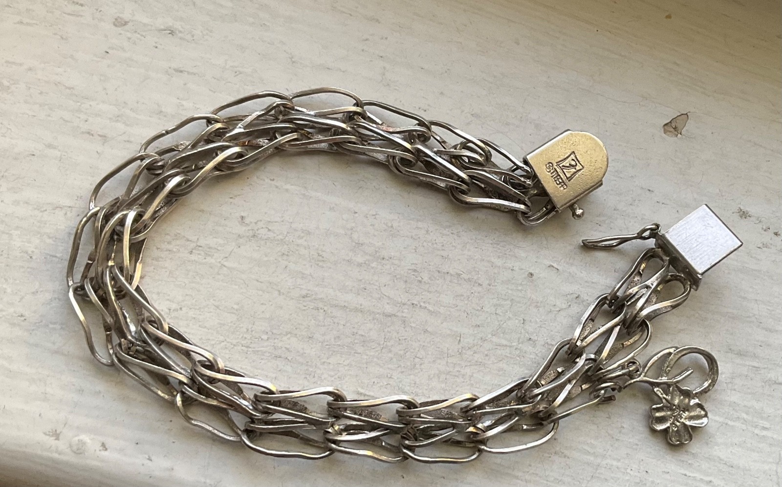 Vintage FORSTNER USA Starter SILVER CHARM BRACELET Wearable 7 1/2” ESTATE