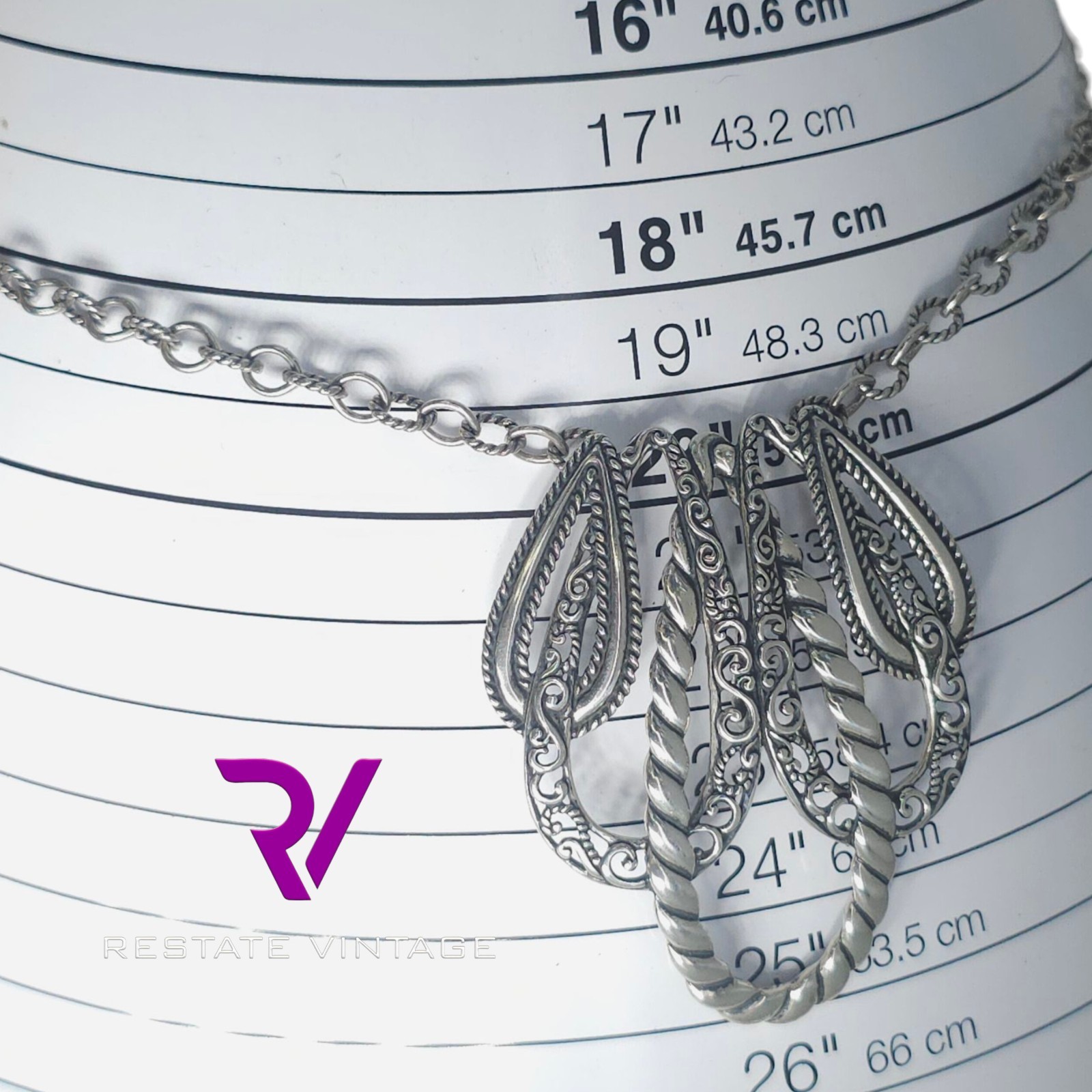 Mint Carolyn Pollack 925 Sterling Silver Lasting Connections Necklace 16″-19″