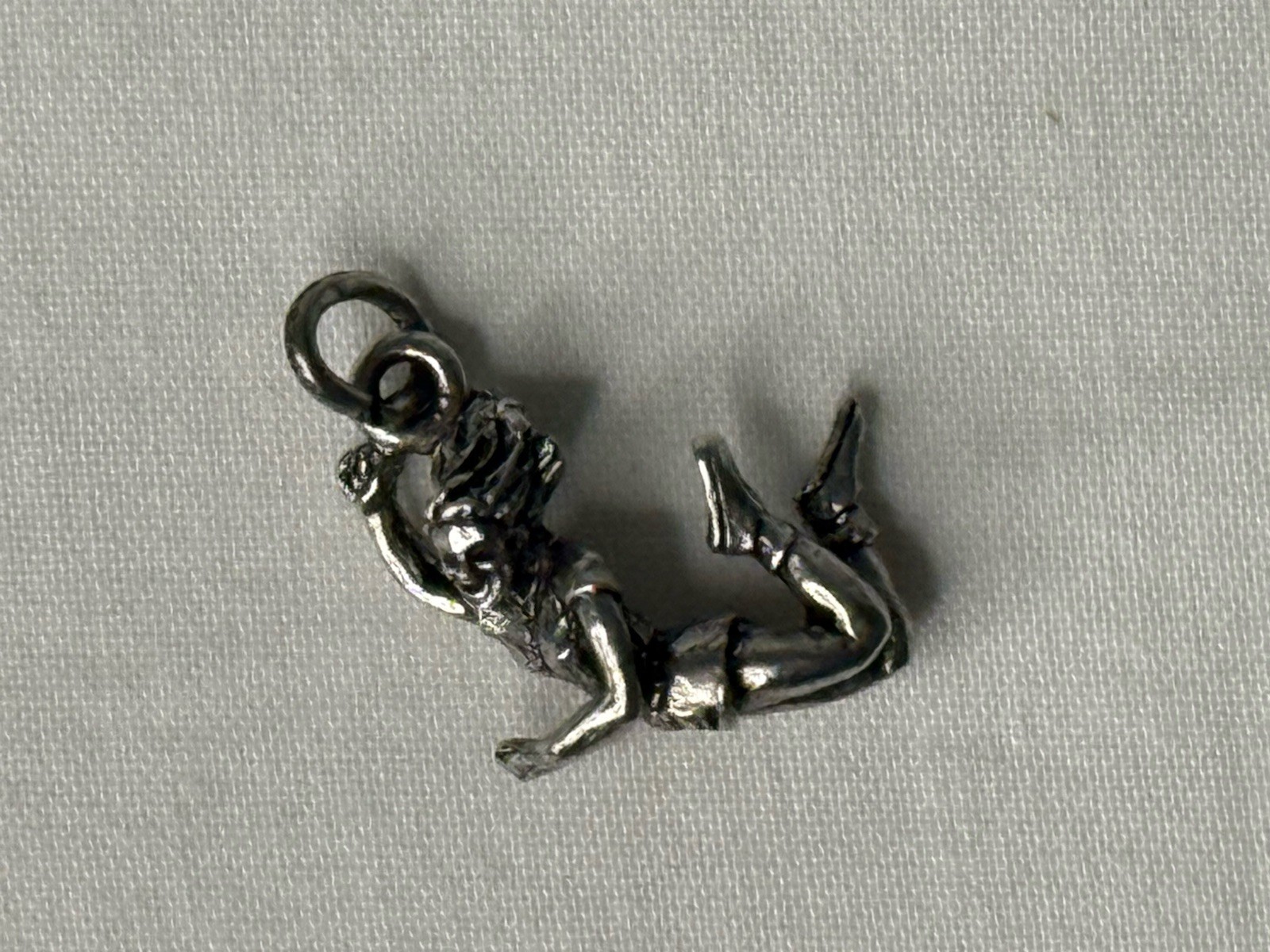 Vintage Sterling Silver HAPPY PERSON Charm Pendant JMF