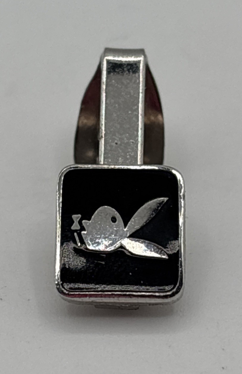 Vintage Playboy Bunny Tie Clip Robbins Co. Attleboro Silver Tone 0.75″ 60’s-80’s