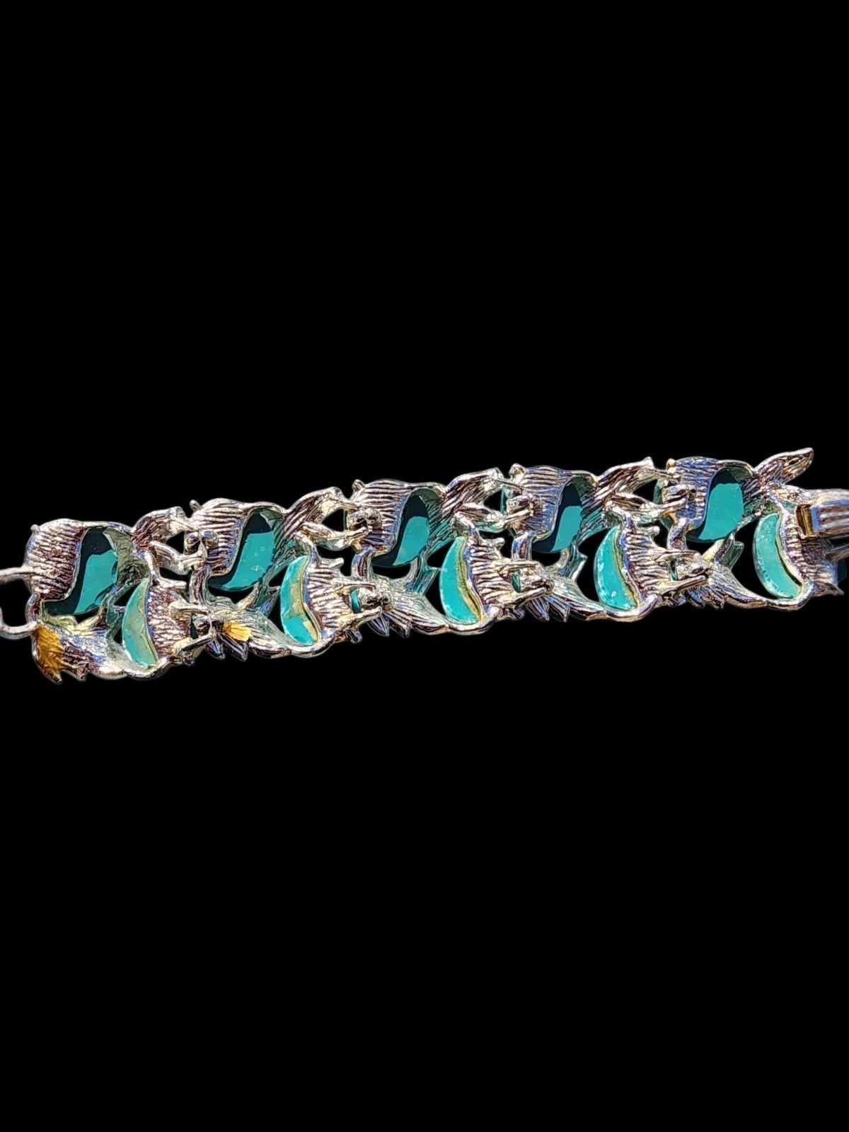 Blue Confetti Resin 50s Bracelet Linked Vintage