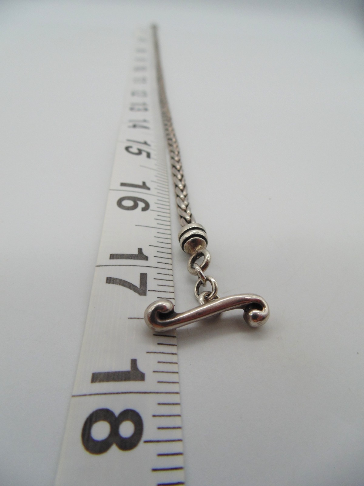 Vintage 33Gm ~ WAVY TOGGLE WHEAT CHAIN NECKLACE ~ 925 STERLING SILVER Tested 17″