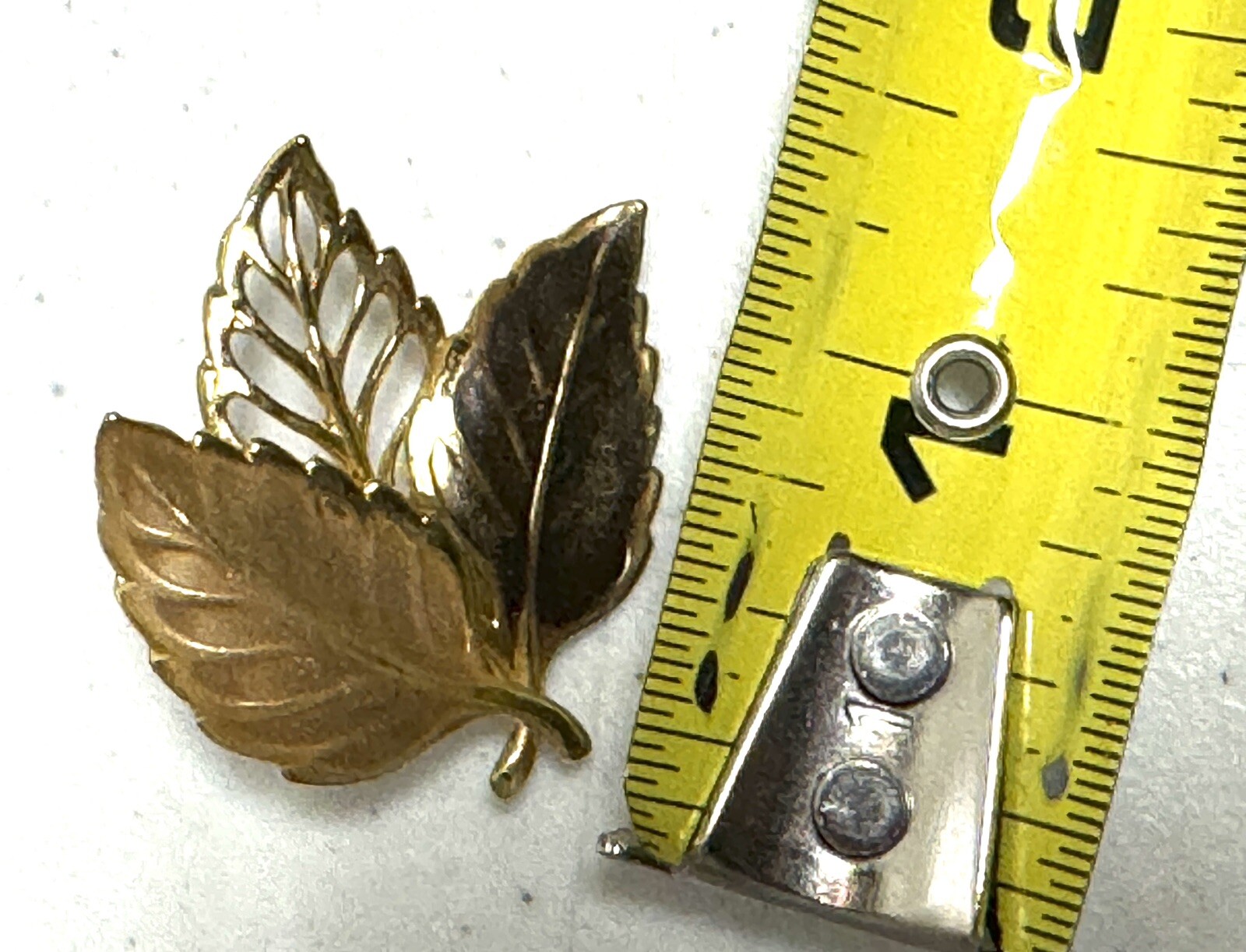 Leaf Motif Gold Tone Brooch & Earrings SET Fall Colors