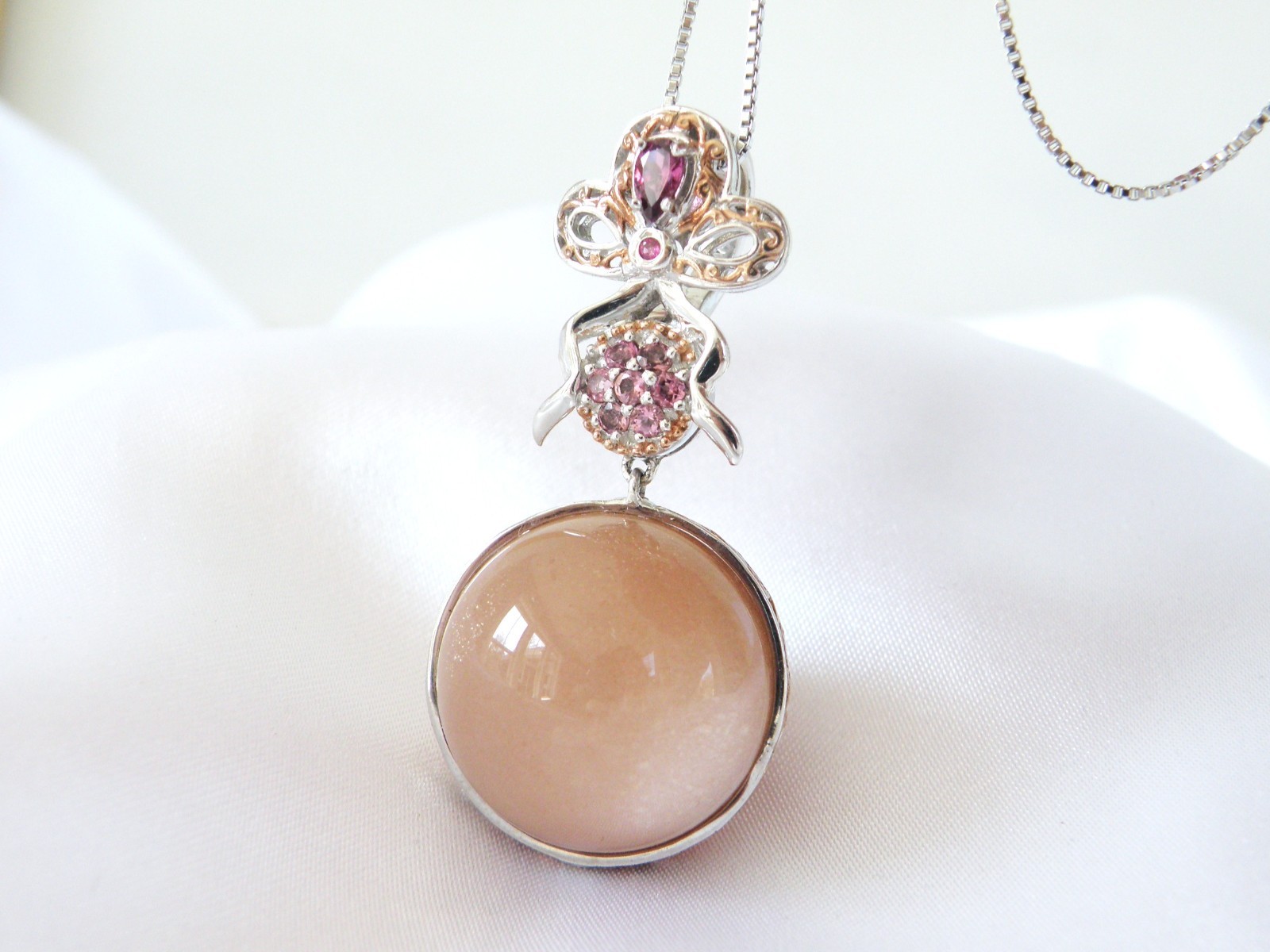 Sterling Silver 925 Gems En Vogue Michael Valitutti Moonstone Orb Pendant