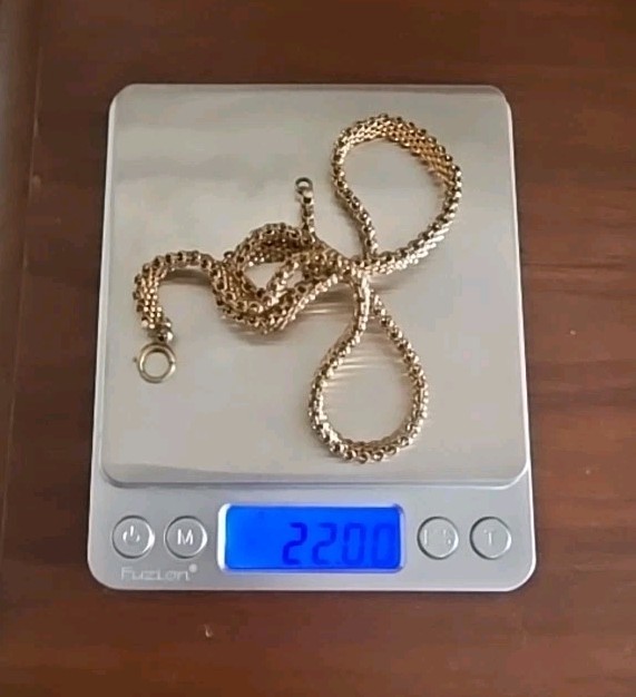 1/20 12k YELLOW GOLD FILLED POPCORN MESH CHAIN NECKLACE 19″
