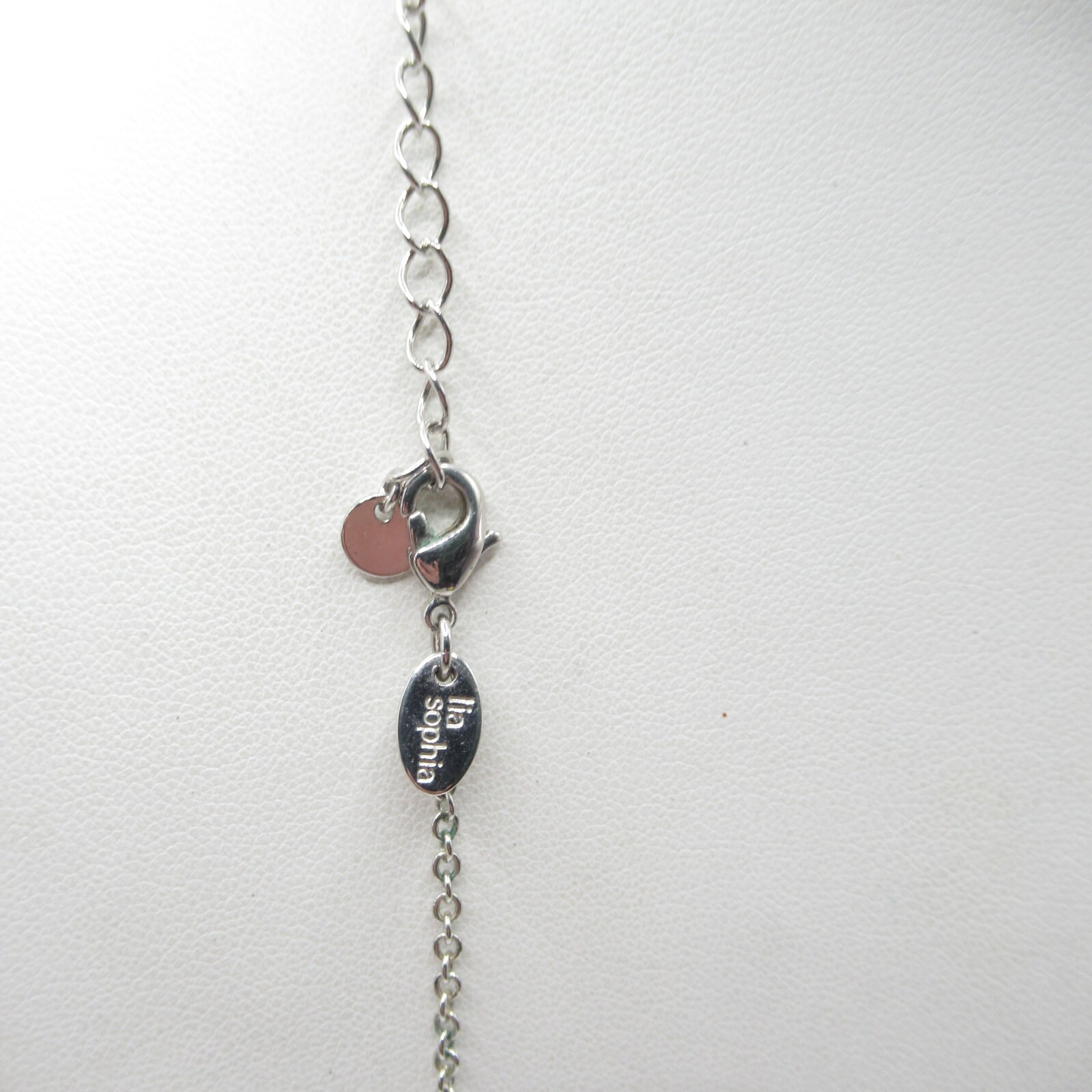 Lia Sophia Disks Sparkly Shiny Dangle Silver Tone Necklace
