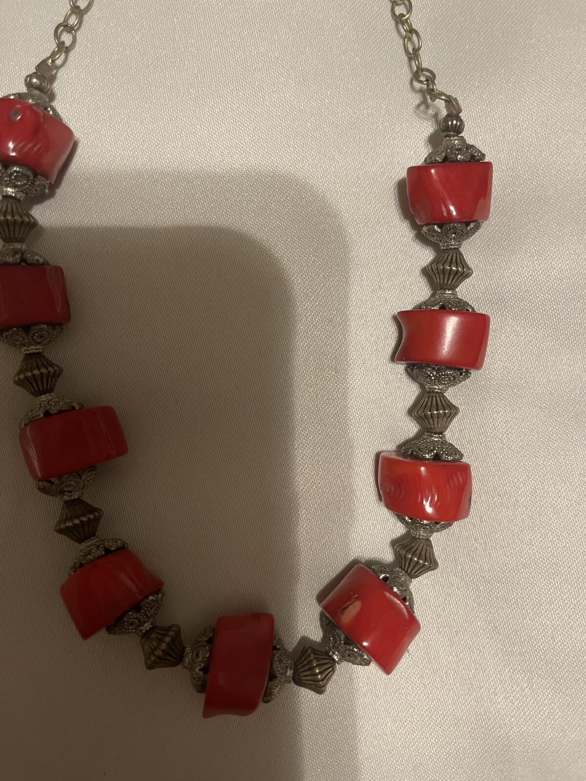 vintage coral necklace Chunky Didn’t Test For Silver So Not Sure