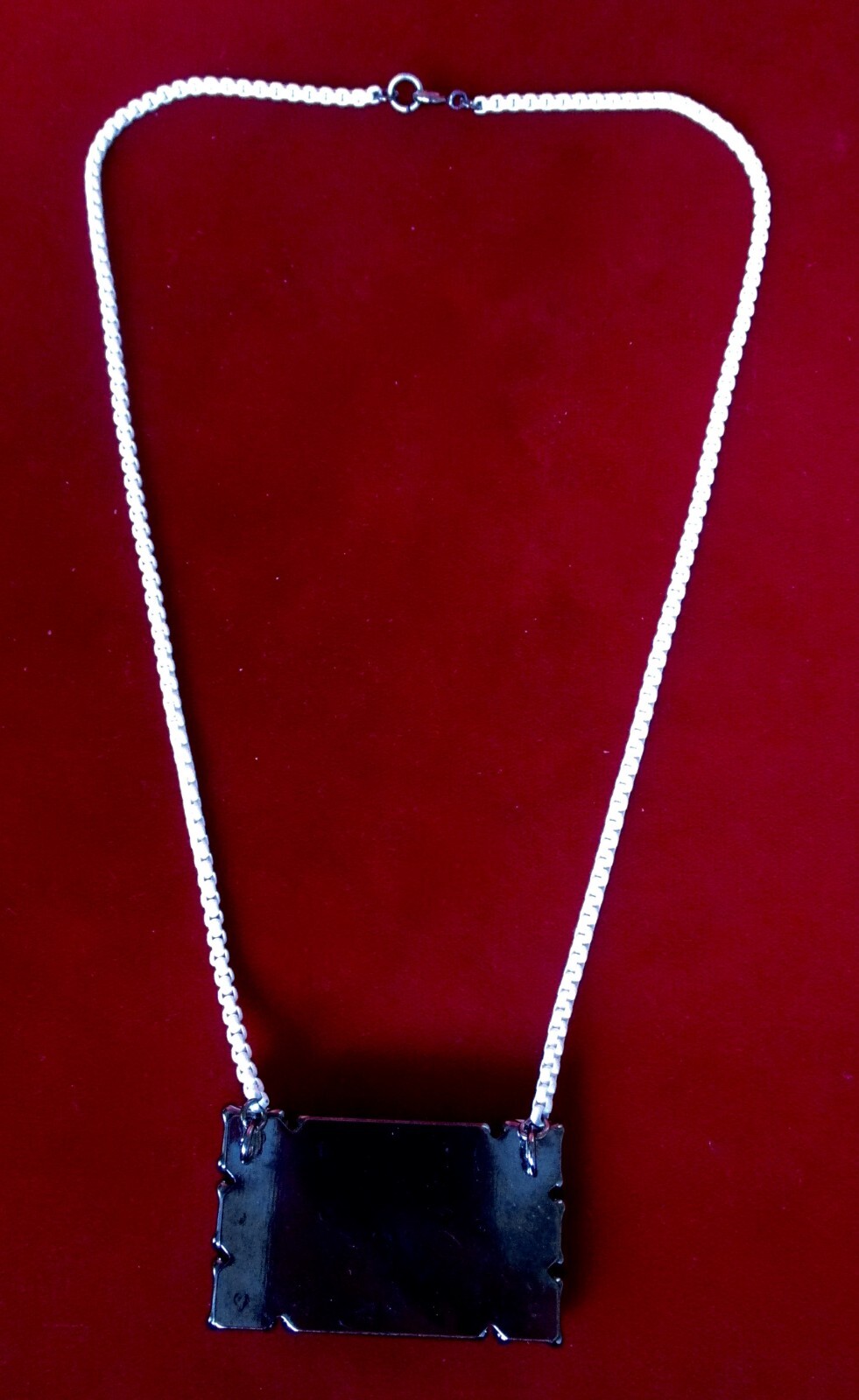 Vintage Black & White Art-Deco Pendant Necklace/Boho/Shabby Chic/