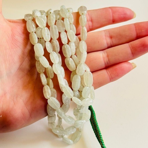 Green Beryl Necklace VtG Genuine Beaded multi strand Natural nugget beads 36″