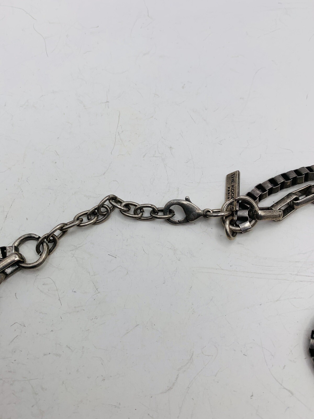 Vintage Designed Signed The Kooples Paris Skull Chunky Layered Chain Necklace