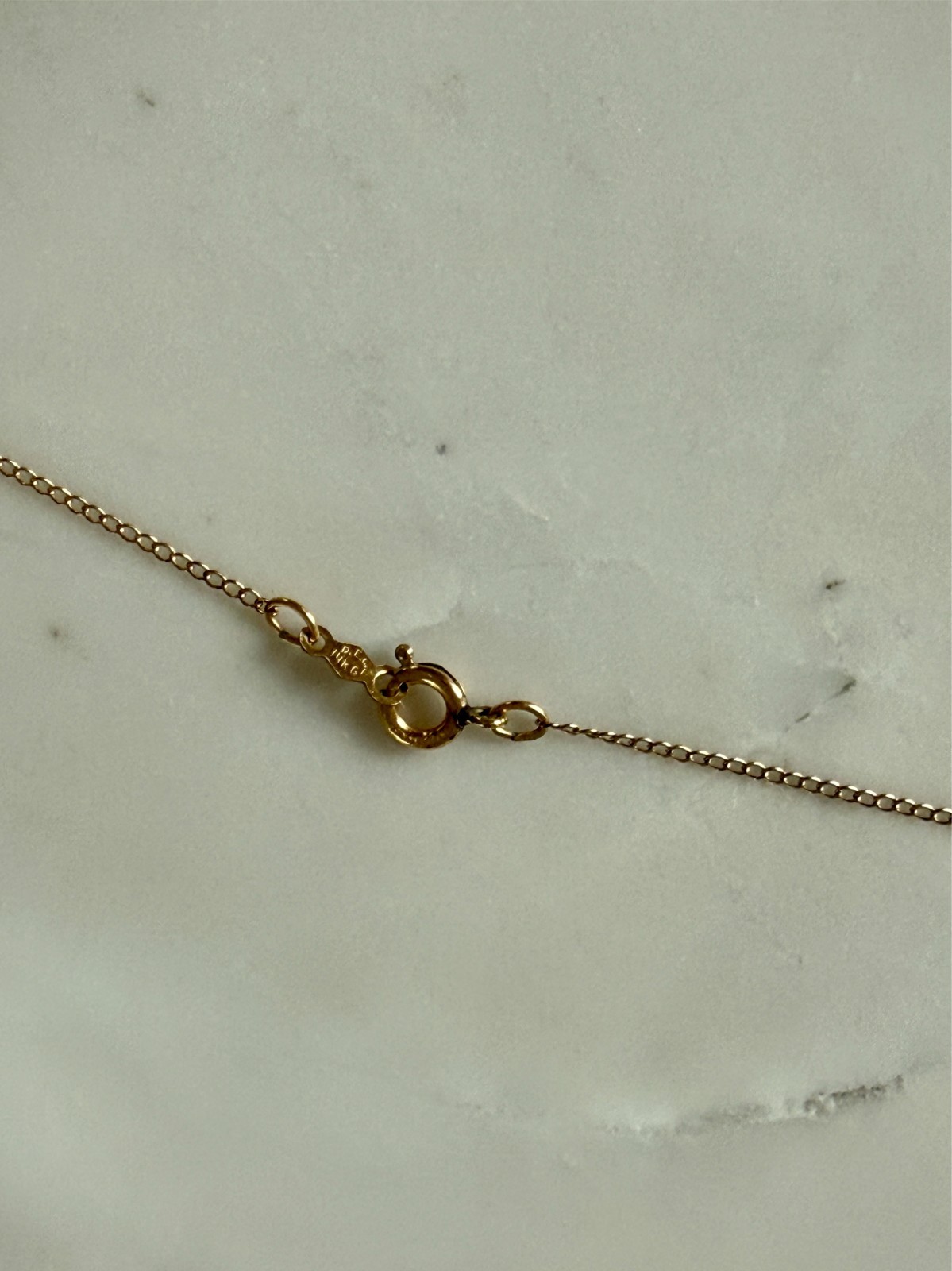 Vintage D.E.C. 1/20 14K GF Pearl Pendant Necklace 17” Gold Filled Teardrop