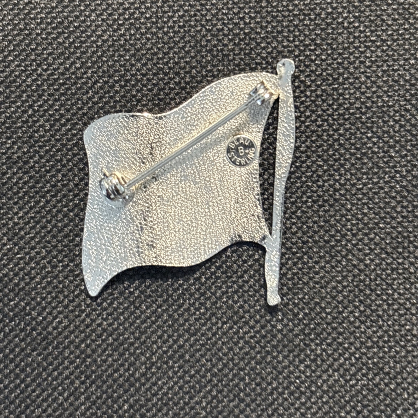 Vintage BEAU Enamel Sterling Silver .925 U.S. Flag Pin 250 Years FREE Ship!
