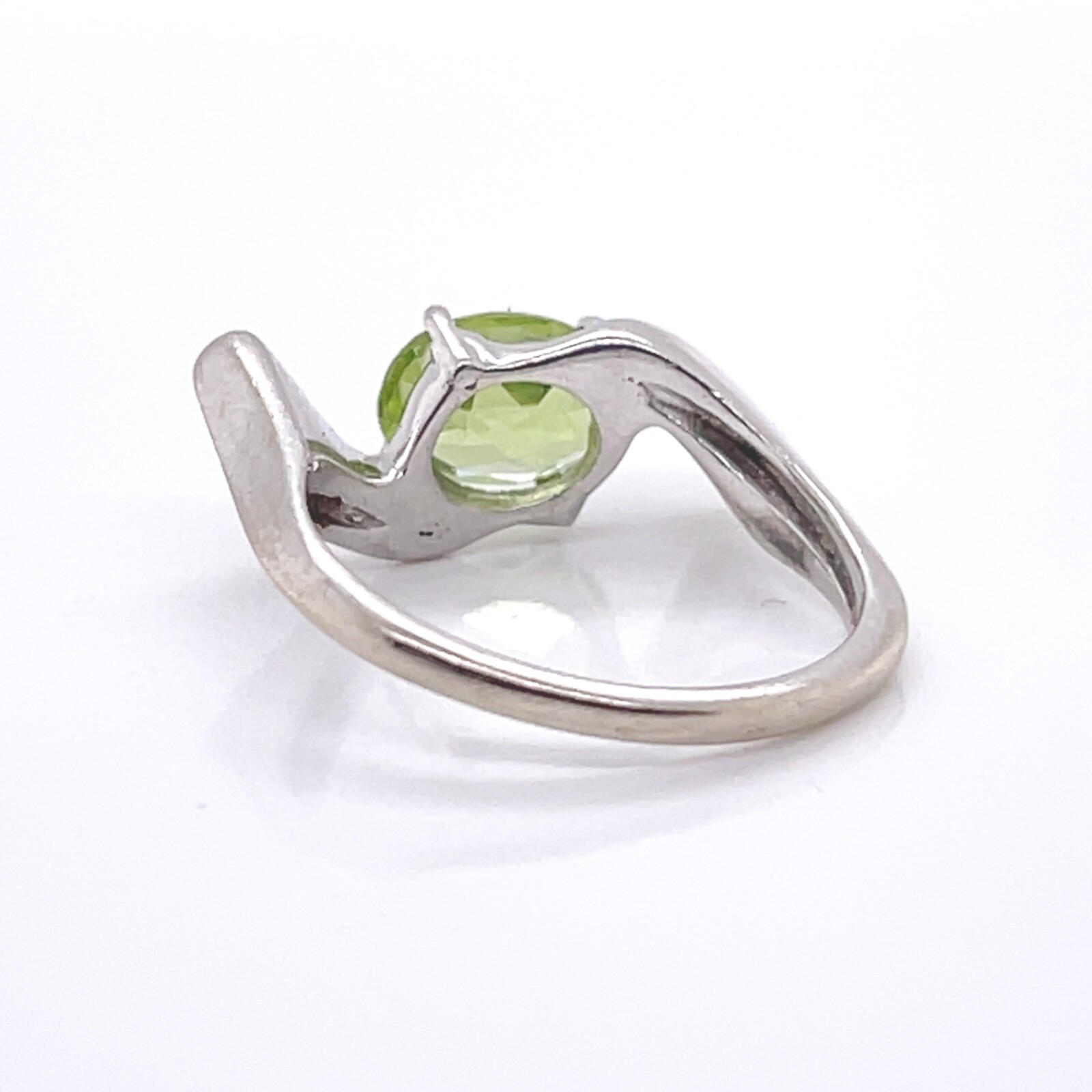 14 Karat White Modernist Designer Gold & Citrine Ring – 14k gemstone VR