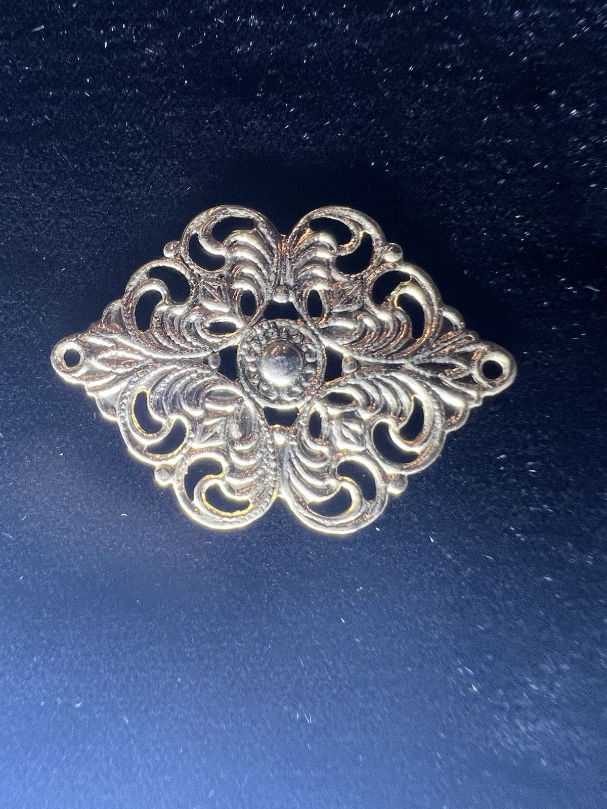 Vintage Filigree 22K Gold Plated Brass Stamping for Jewelry/Craft/Decoration NOS