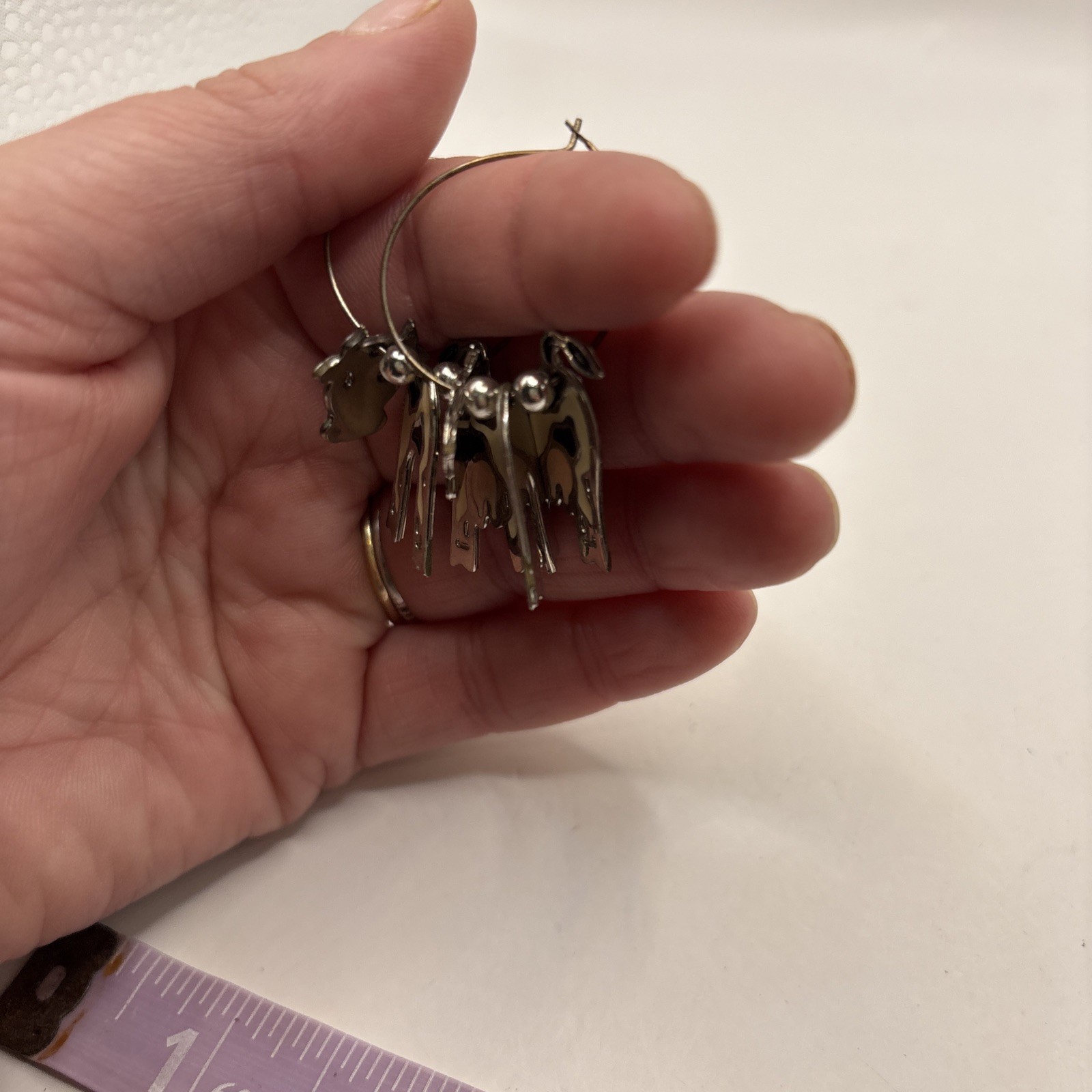 Funky Edgar Berebi Vintage Cow Enamel Earrings whimsical cloisonne style hoops