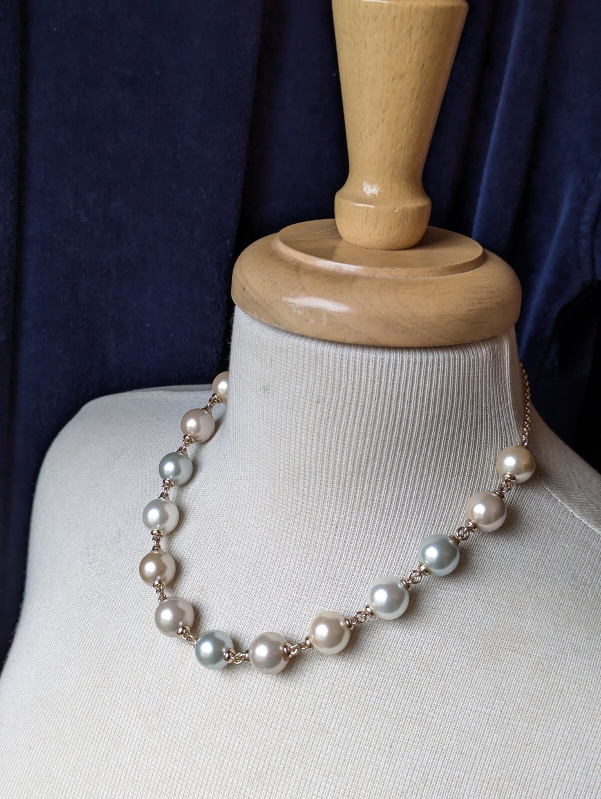 Classic MONET Chunky Multi Color Faux Pastel Pearl Choker 16″ Necklace