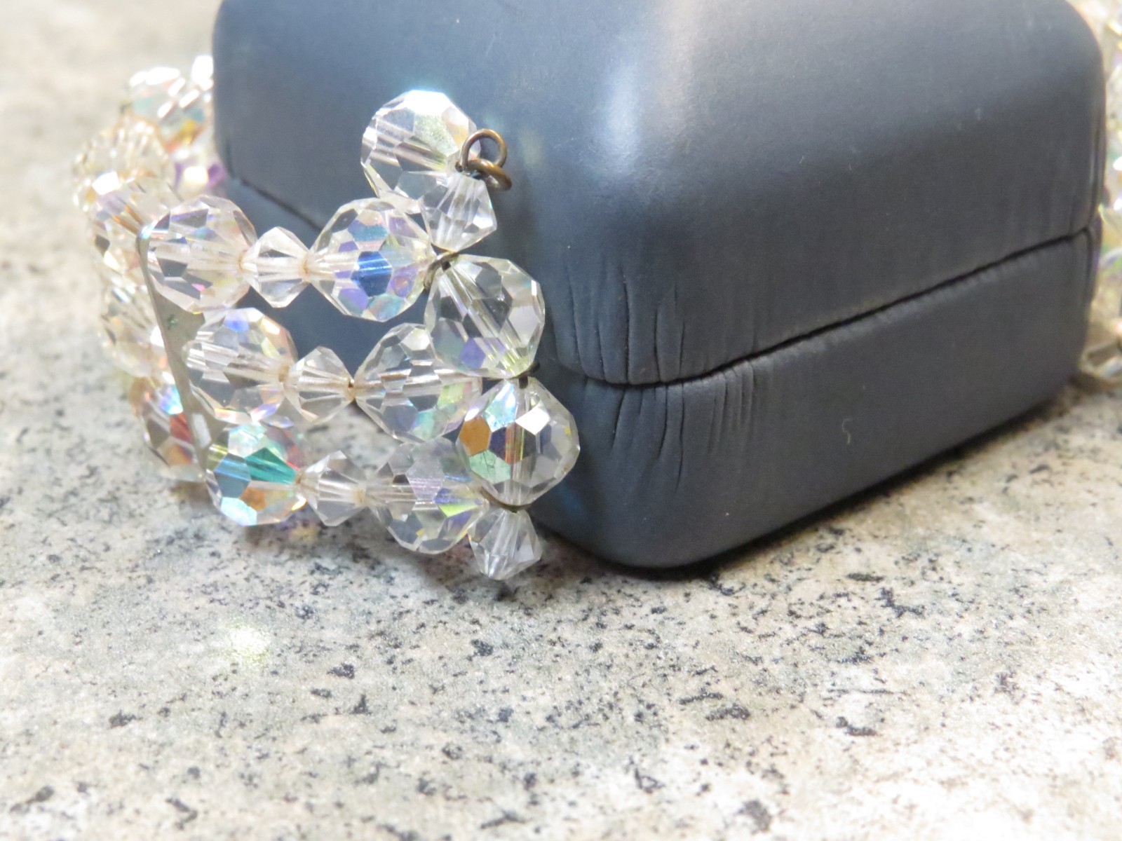 Vintage Aurora Borealis Crystal Beaded Stretch Bracelet