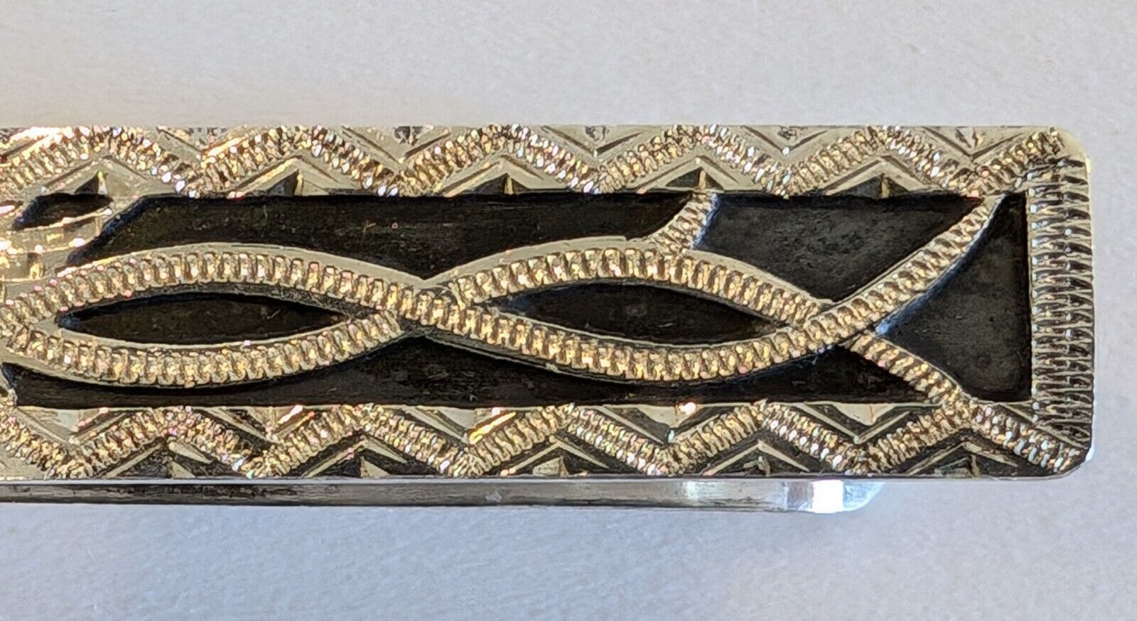 Vintage 900 Silver Etched Bird Tie Clip / Money Clip Guatemala