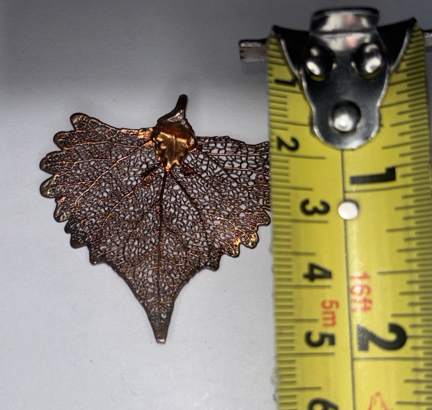 Real Leaf Copper Electroformed Pendant Botanical Nature Jewelry Vintage