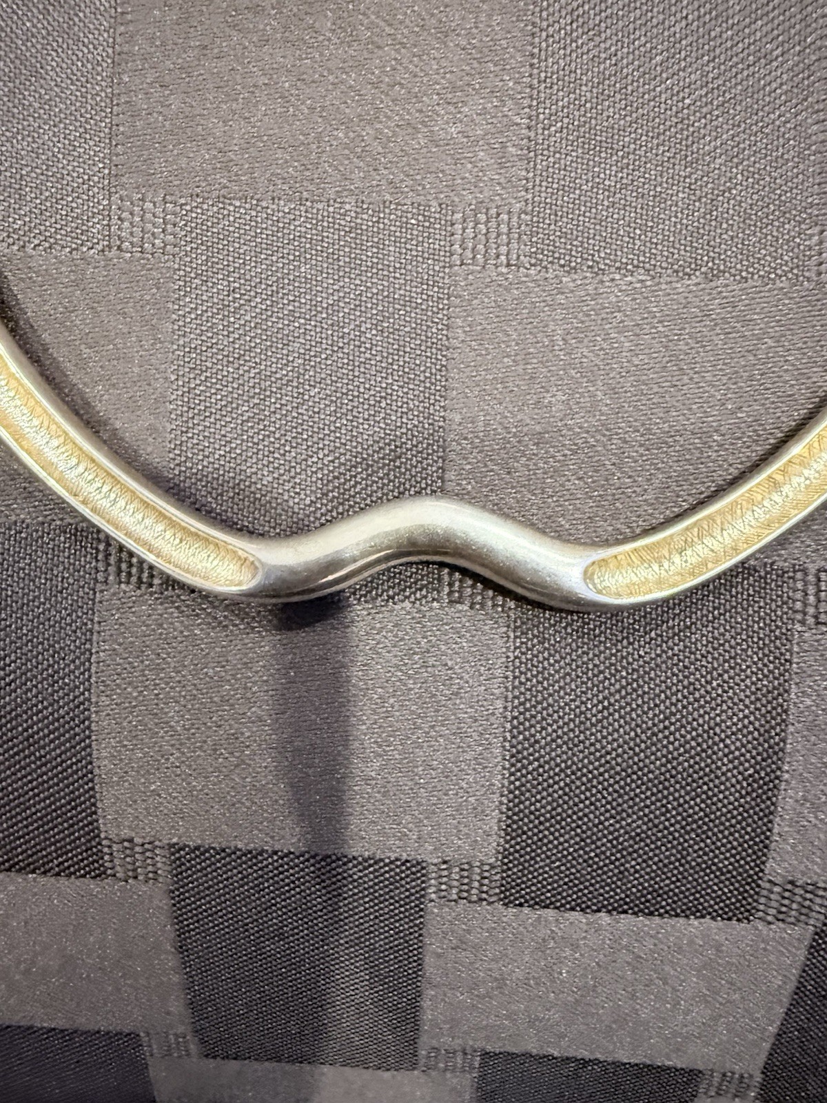Vintage Heavy Gold Tone Mirror FINISH Hinged Wave Collar Choker Necklace – 68g