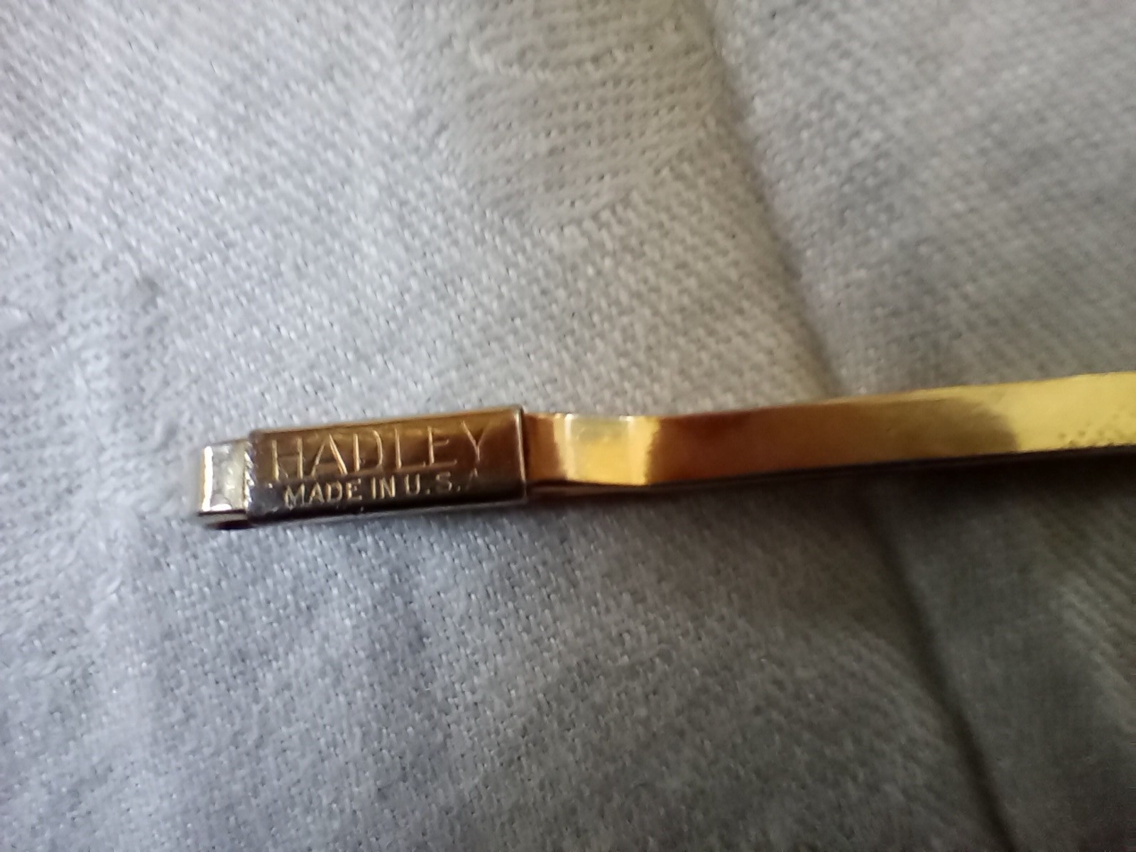 Vintage Hadley Money Clip or Tie Bar Yellow Gold Tone Made USA Golf Club