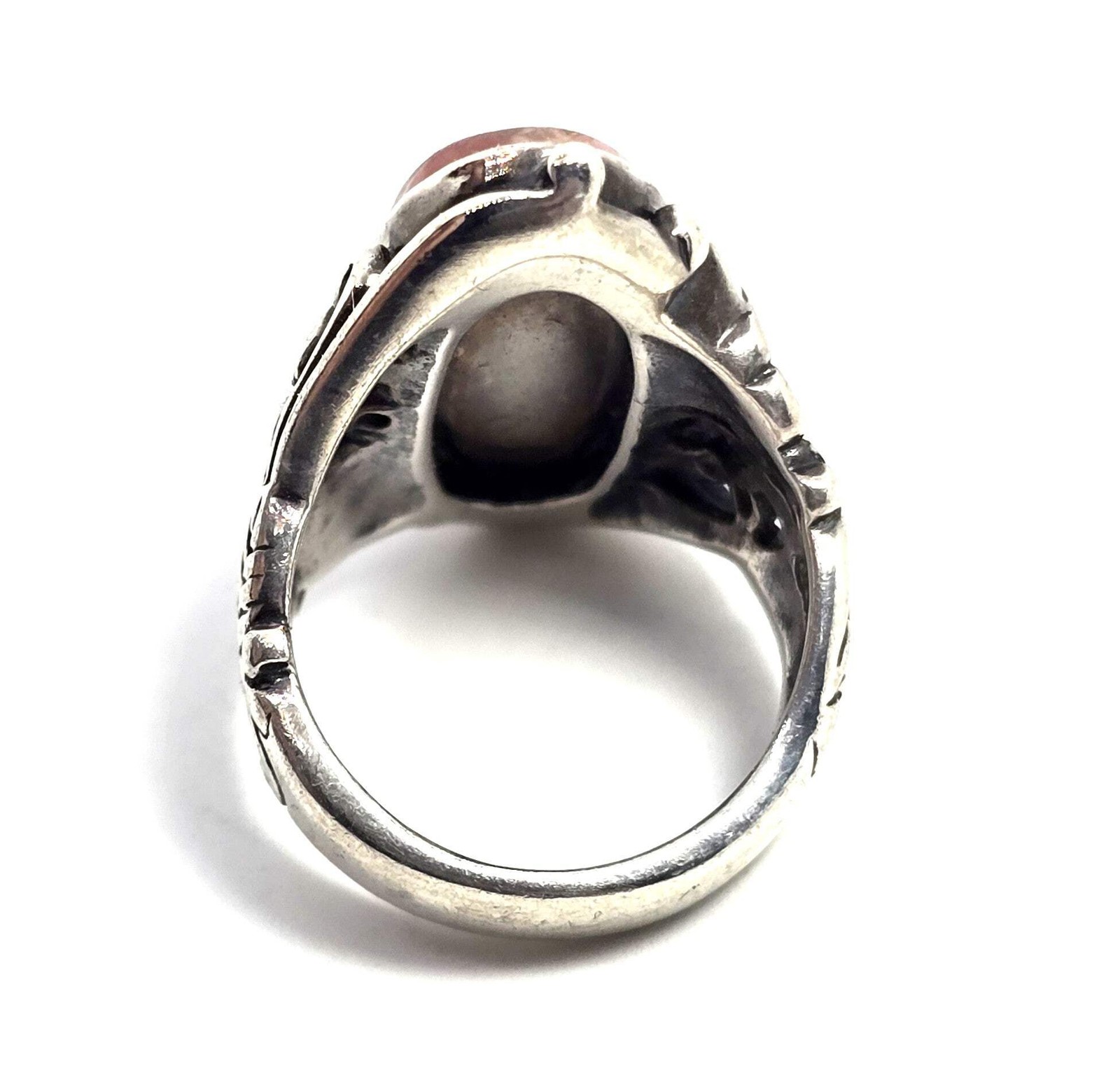 Carolyn Pollack Relios Rhodochrosite Sterling Silver flower filigree Ring size 6