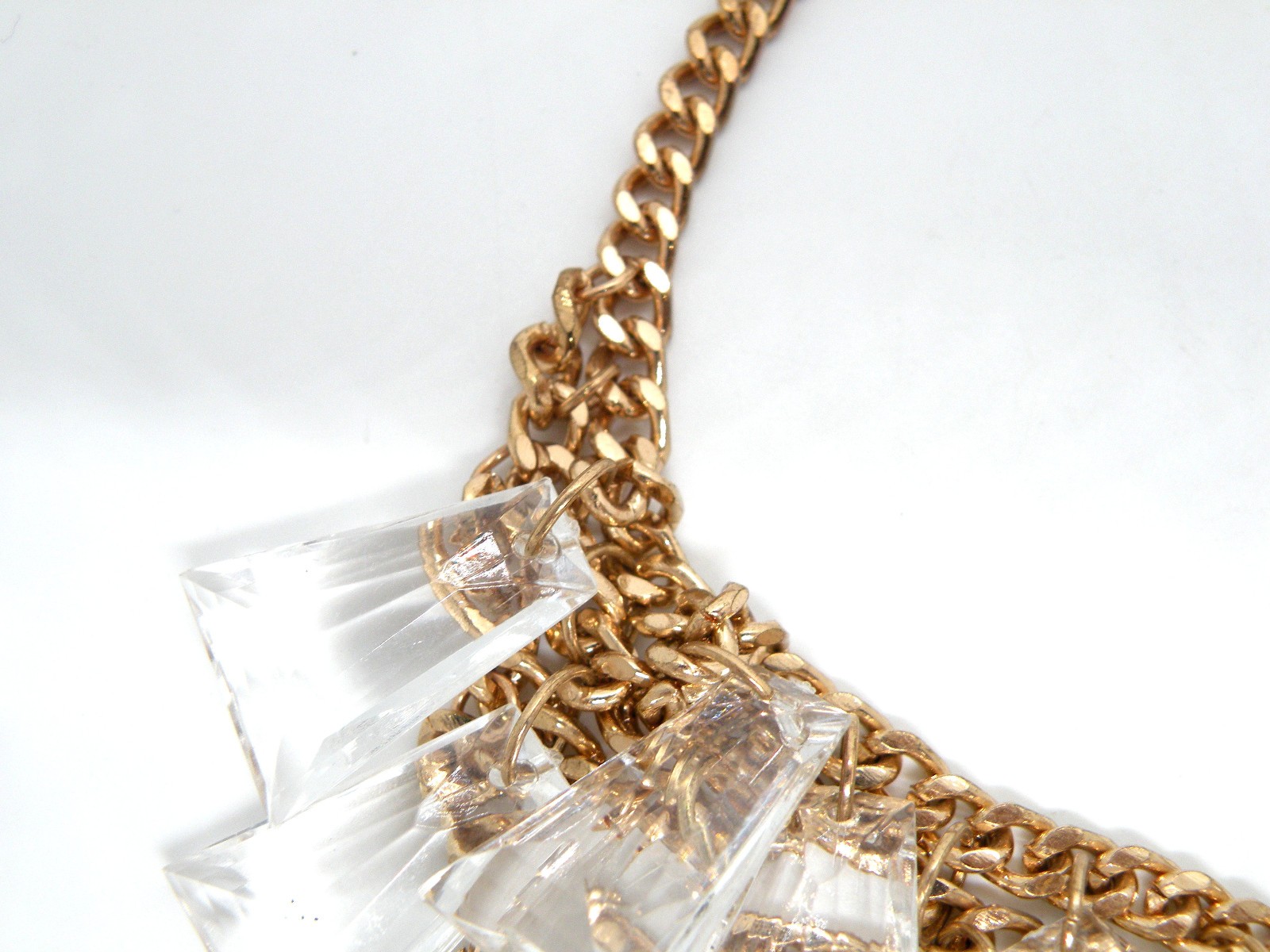 Vtg C Signed Chunky Ballroom Tassel Statement Gold Jewelry Bollywood Necklace