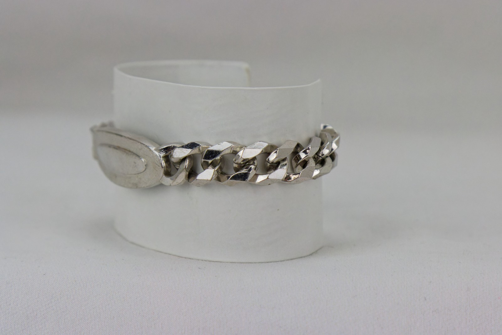 Swank Vintage Silver Tone Chunk-Chain Bracelet, 4gr